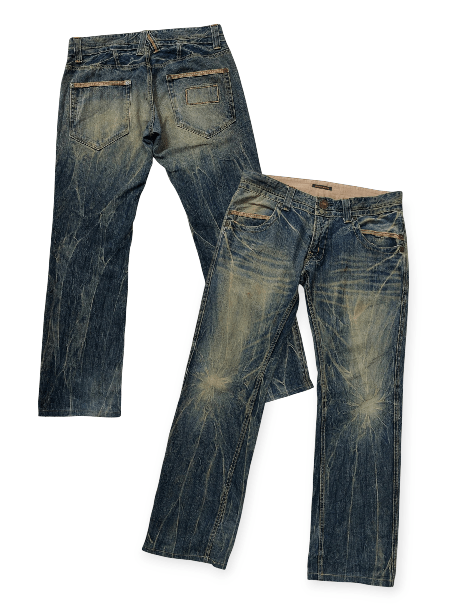 Japanese Brand Blueway Japan Made Baggy Distressed Denim Size US 33 - 1 Thumbnail