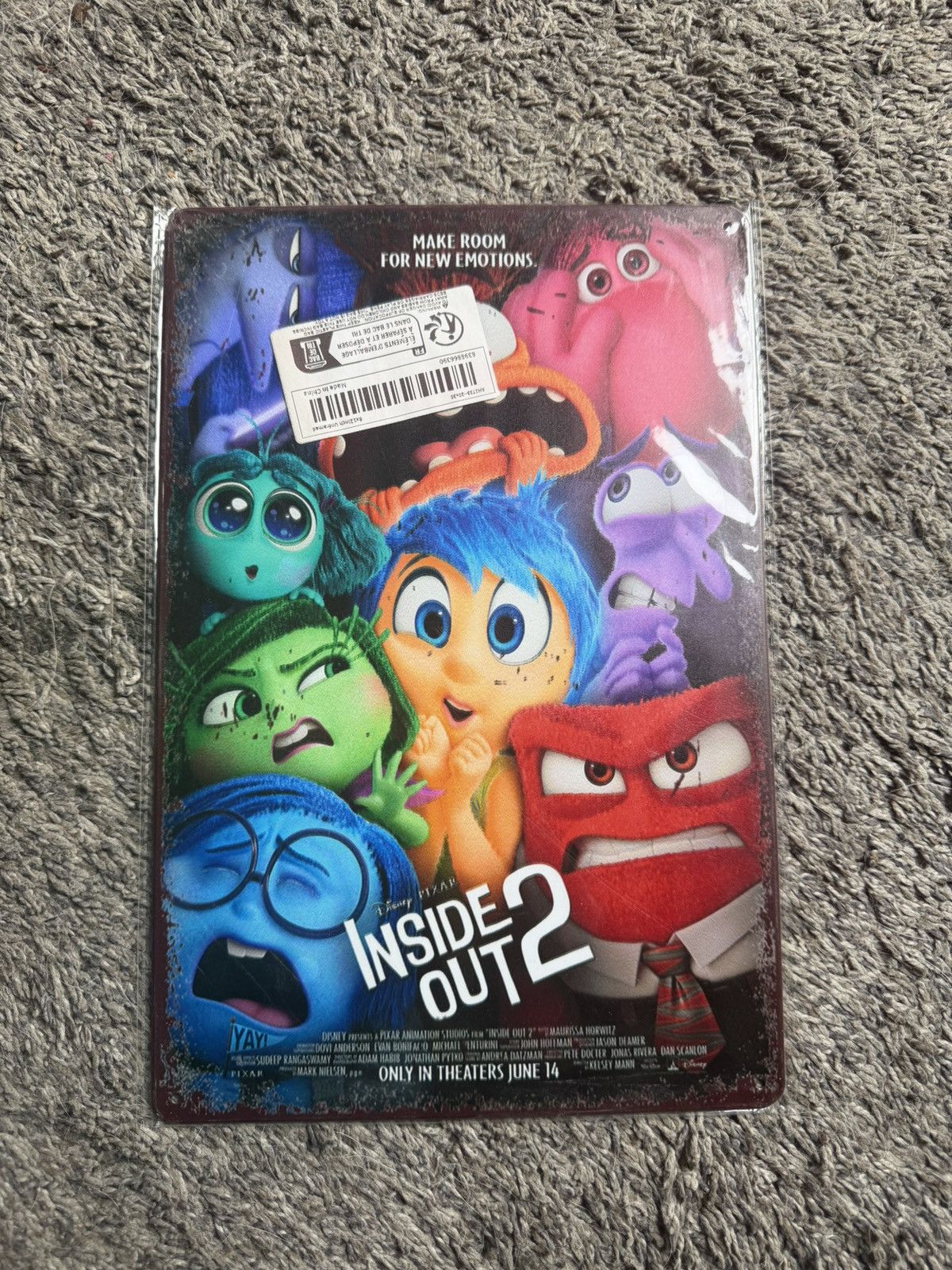 Disney Disney Pixar Inside Out 2 Metal Sign Size ONE SIZE - 1 Thumbnail