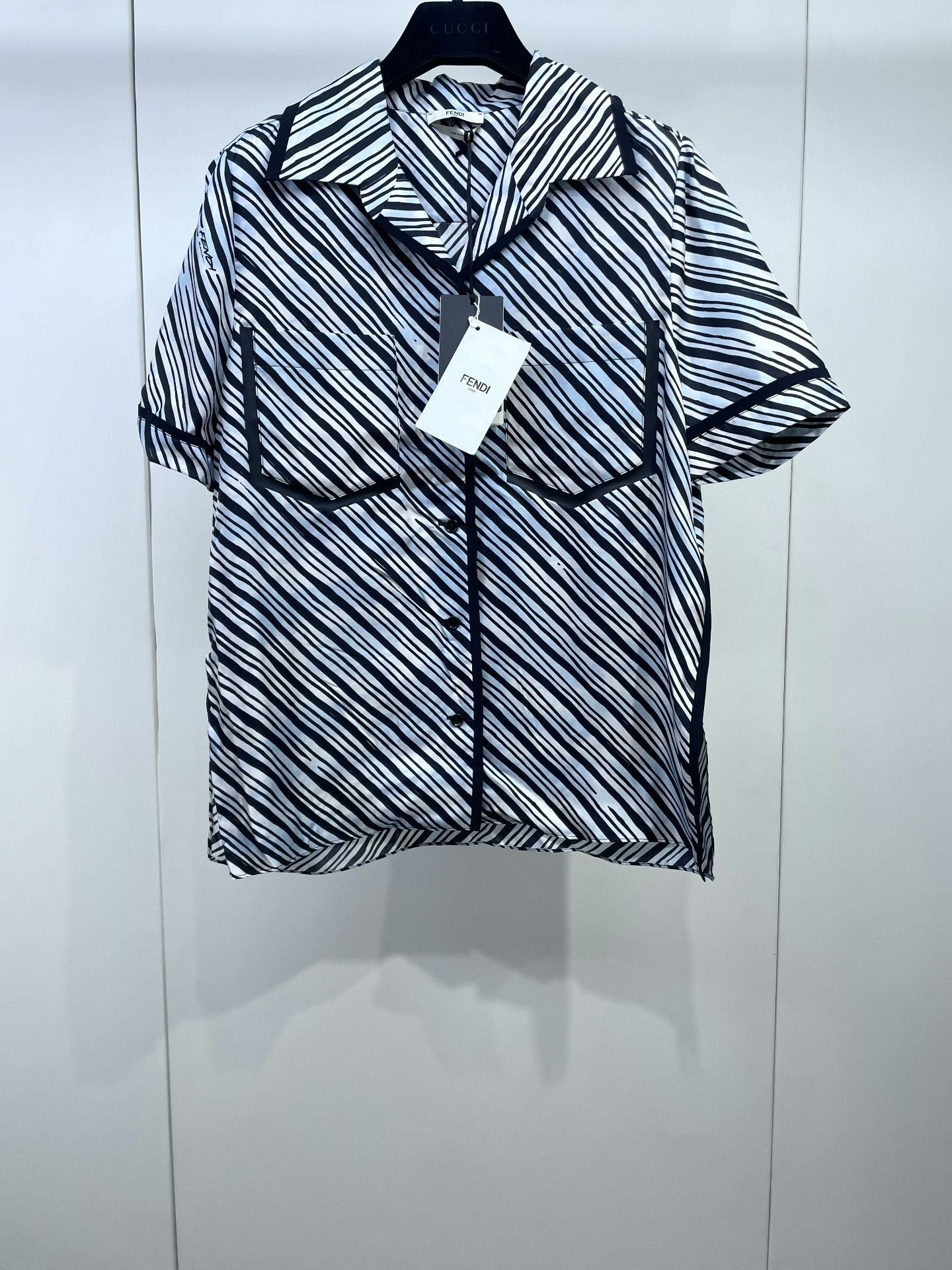 Fendi Fendi Striped Graffiti Short-Sleeve Shirt Size S / US 4 / IT 40 - 1 Thumbnail