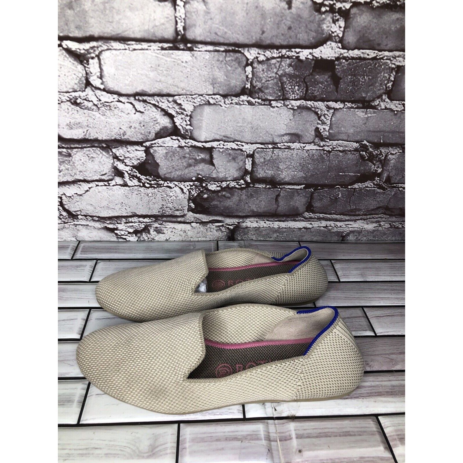 Other Rothys Cream Gray Knit Casual Slip On Round Toe Ballet Flats Size US 8.5 / IT 38.5 - 17 Thumbnail