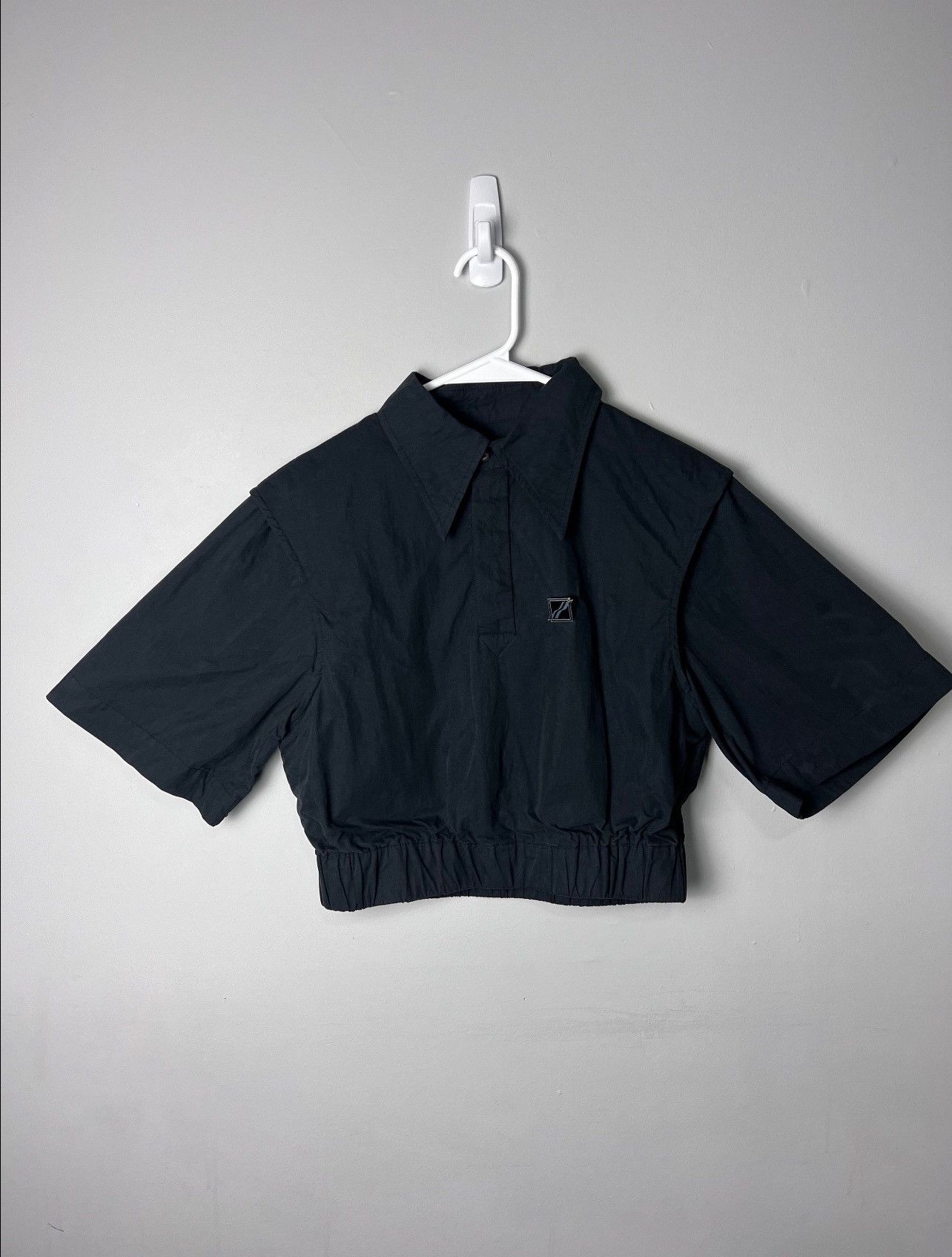image of We11Done - Buttons Croptop in Black, Women's (Size Medium)