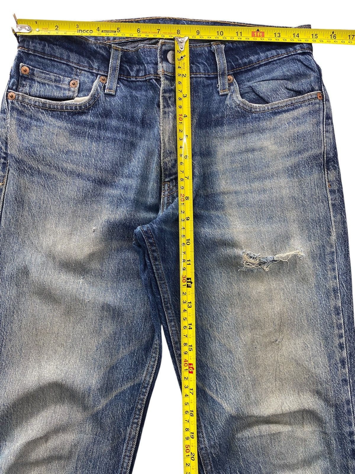 Levi's Levi’s Faded Wash Ripped Style Straight Leg Jeans Size US 30 / EU 46 - 6 Thumbnail