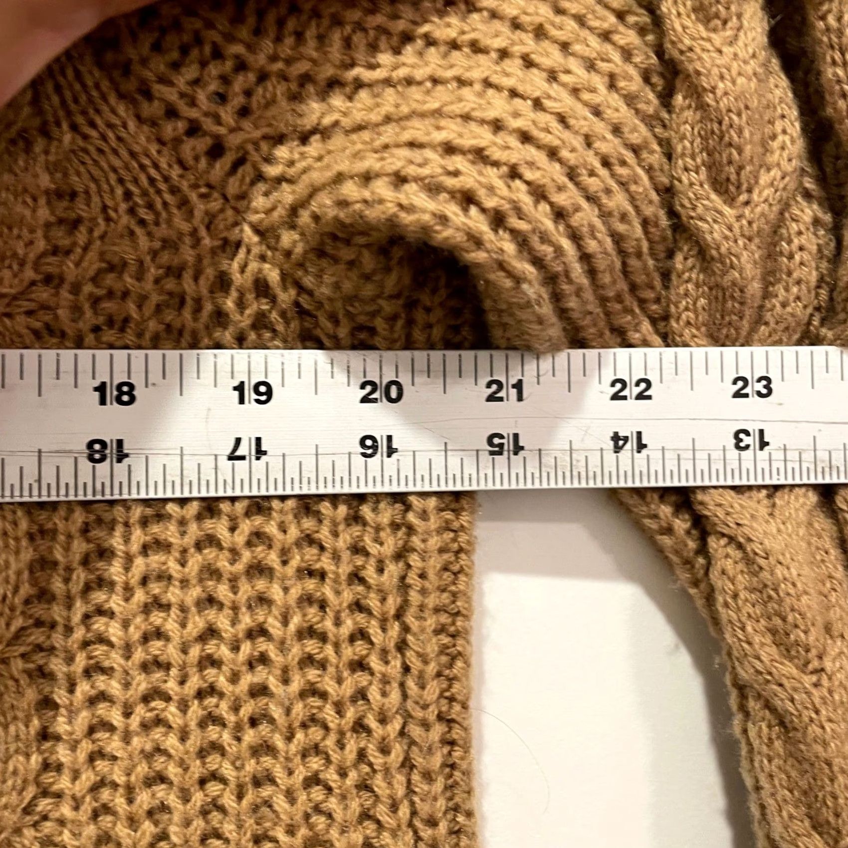 J.Crew J.CREW Women L Brown Cable Knit Lambs Wool Blend Mock Neck Pullover Sweater Size L / US 10 / IT 46 - 6 Thumbnail