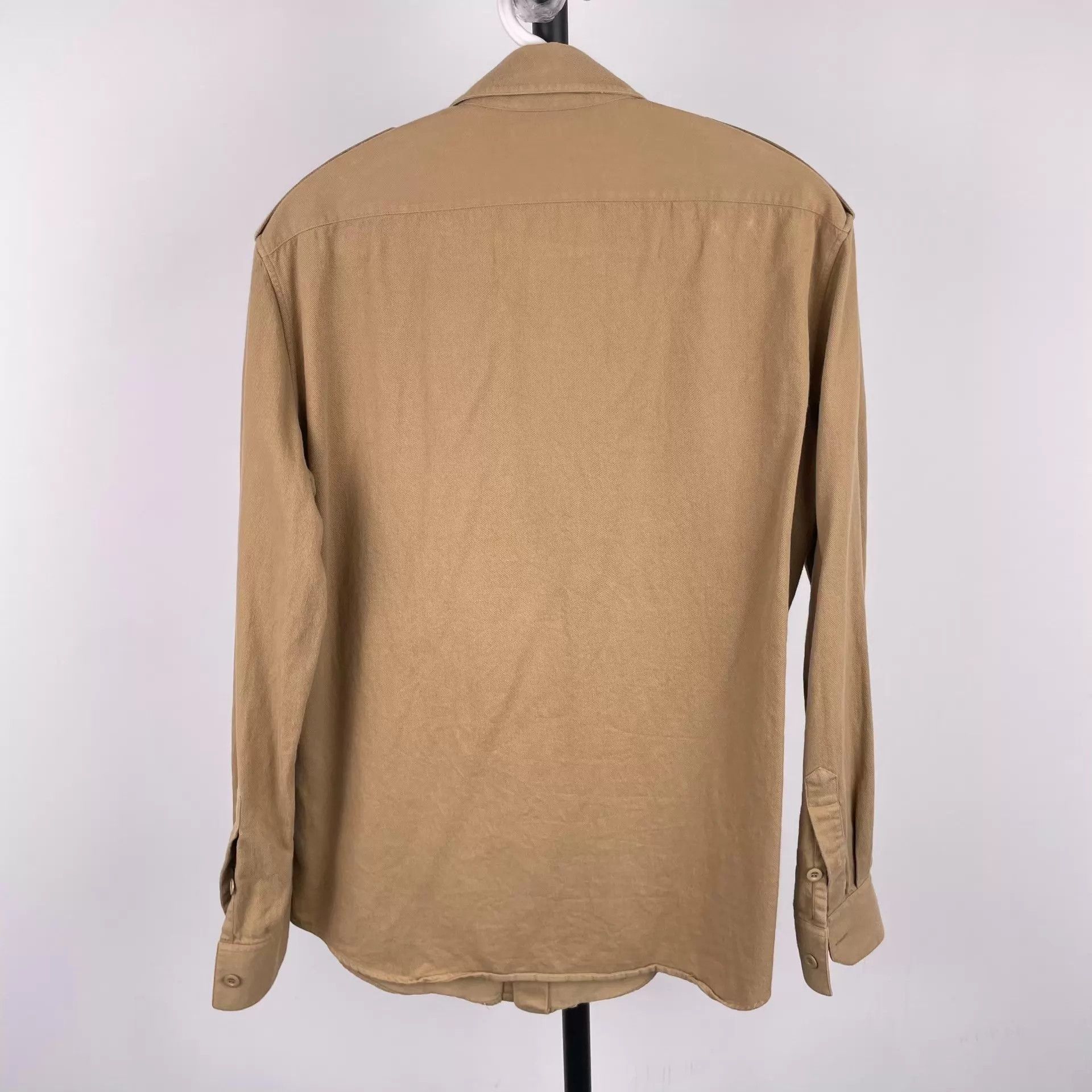 Celine CELINE Women's Cotton Shirt Milk Tea Size 38 Size XS / US 0-2 / IT 36-38 - 2 Thumbnail