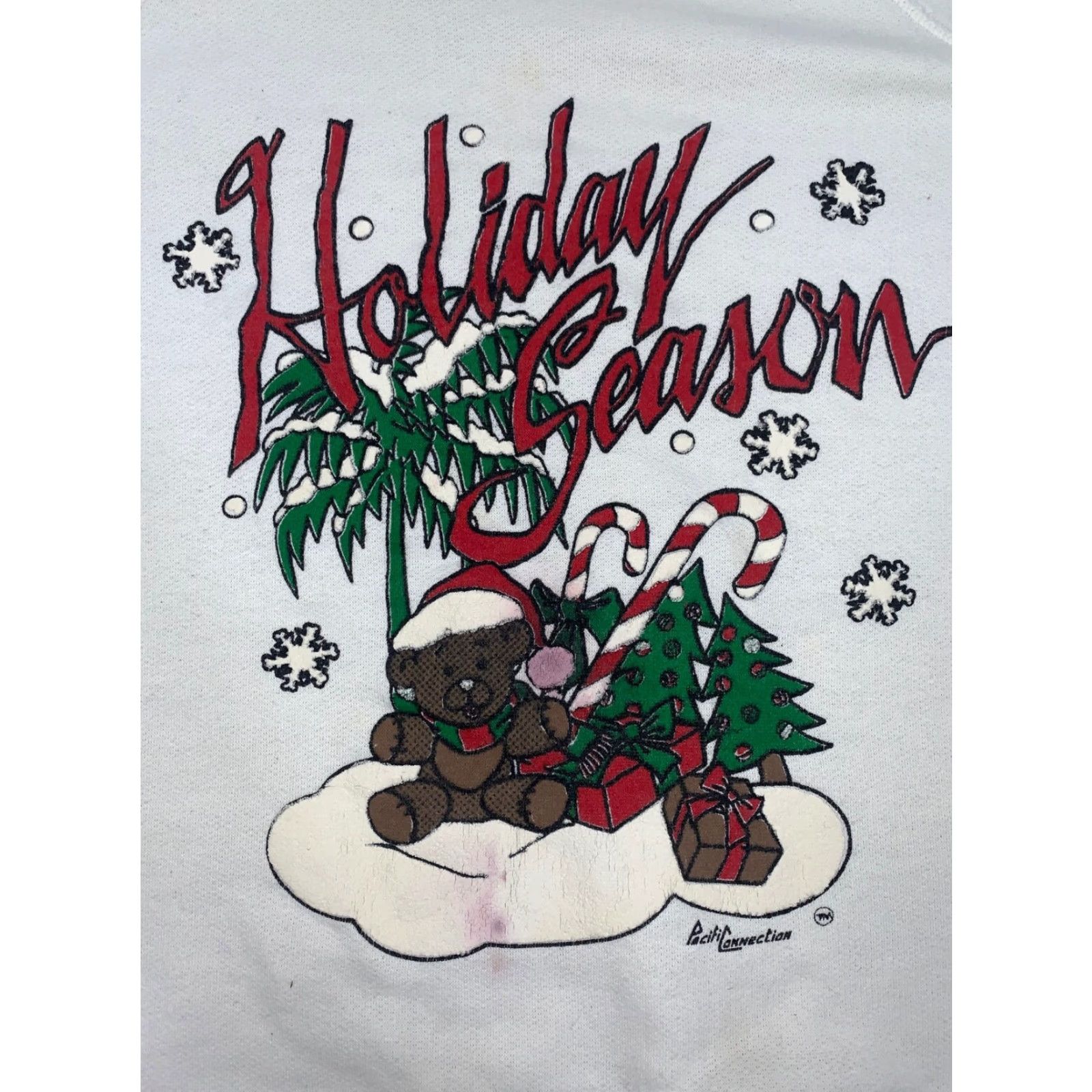 TEE JAYS Tee Jays White Holiday Season Graphic Tee XL US 1990s Casual Cotton Blend Mens Size US XL / EU 56 / 4 - 2 Thumbnail