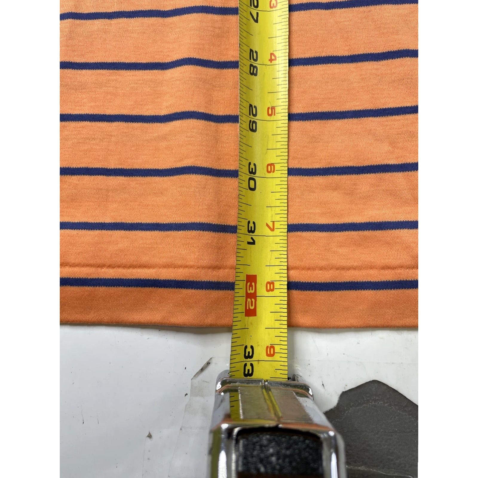 Polo Ralph Lauren Polo Ralph Lauren Polo Shirt Striped Short Sleeve Orange Mens XL Classic Fit Shirt Size US XL / EU 56 / 4 - 4 Thumbnail