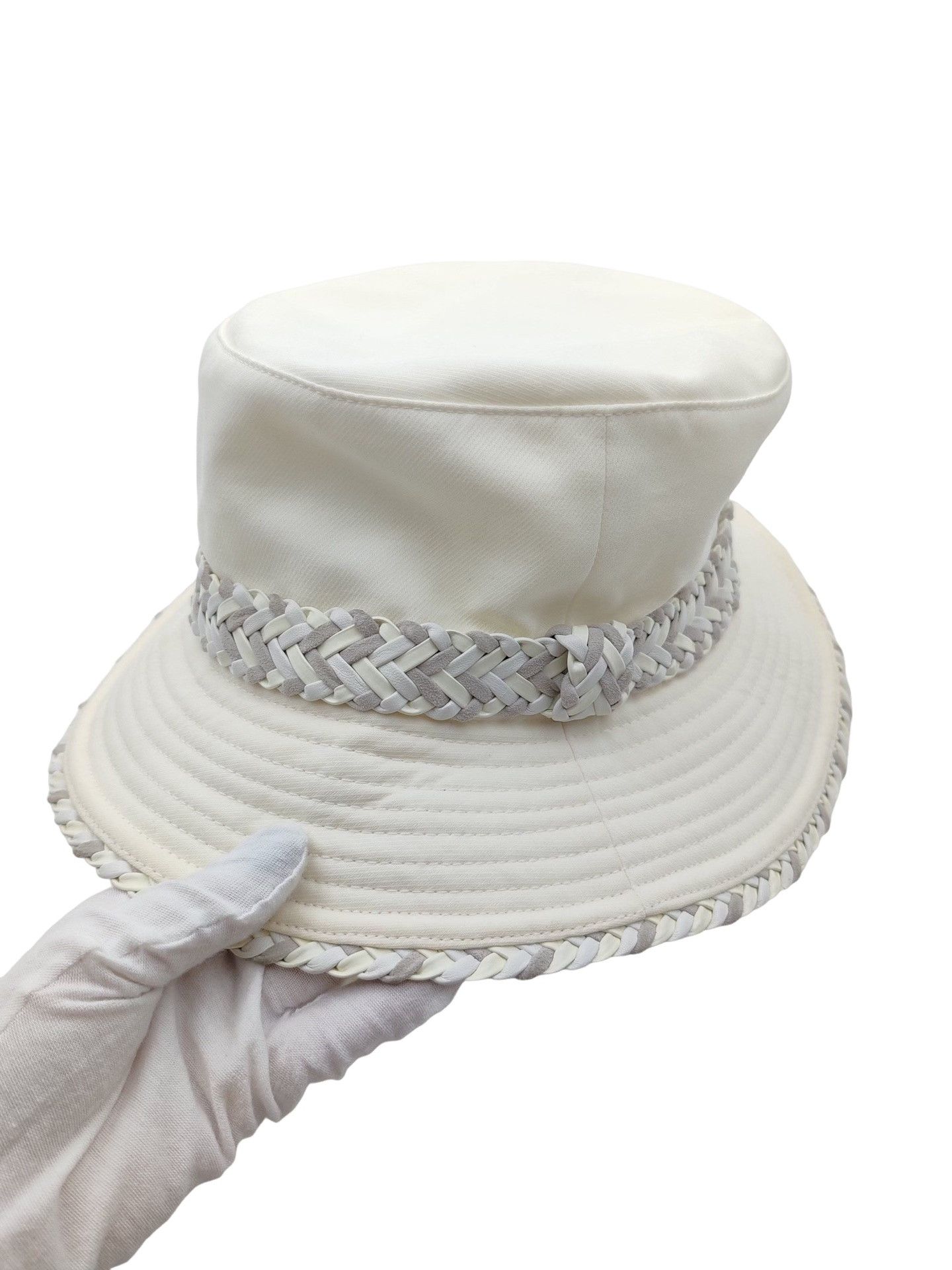 Hermes Hermes Braided Leather Trim Bucket Hat Size 57 Size ONE SIZE - 1 Thumbnail