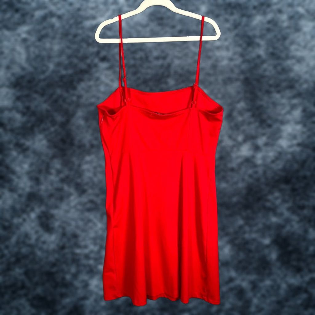 Vintage Urban Revivo Red Spaghetti Strap Mini Dress Womens 4 Polyester Viscose Square Neck Party/Cocktail Dress Size 4 Regular Short Strap Vintage: No Women Size S / US 4 / IT 40 - 1 Thumbnail