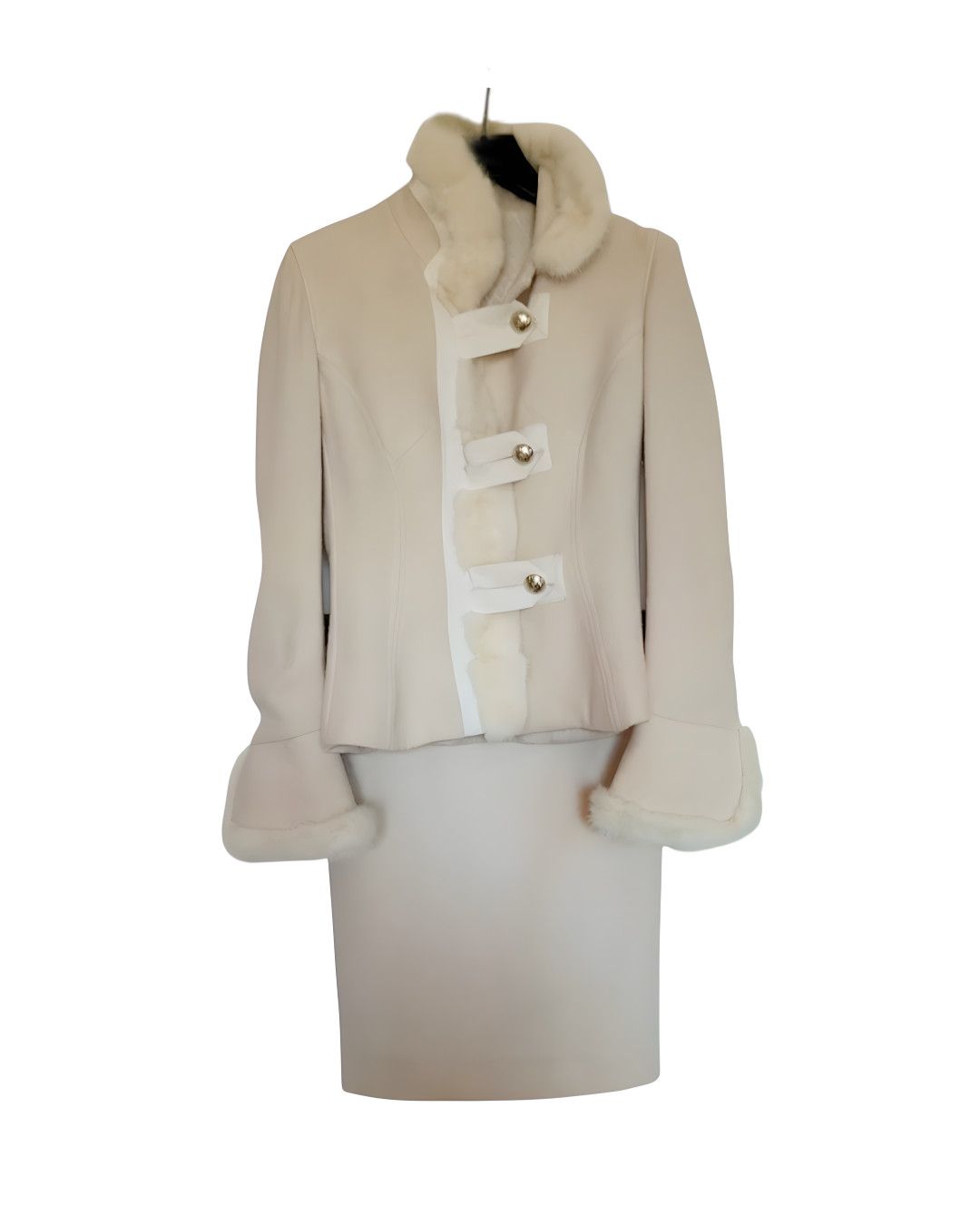 Roberto Cavalli Roberto Cavalli Real Mink Fur Wool Skirt Suit, Early 2000s Size S / US 4 / IT 40 - 2 Thumbnail