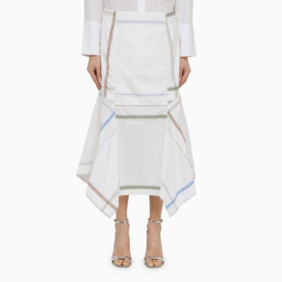 Bottega Veneta o1d2blof0824 Midi Skirt in White Size 28" / US 6 / IT 42 - 1 Thumbnail