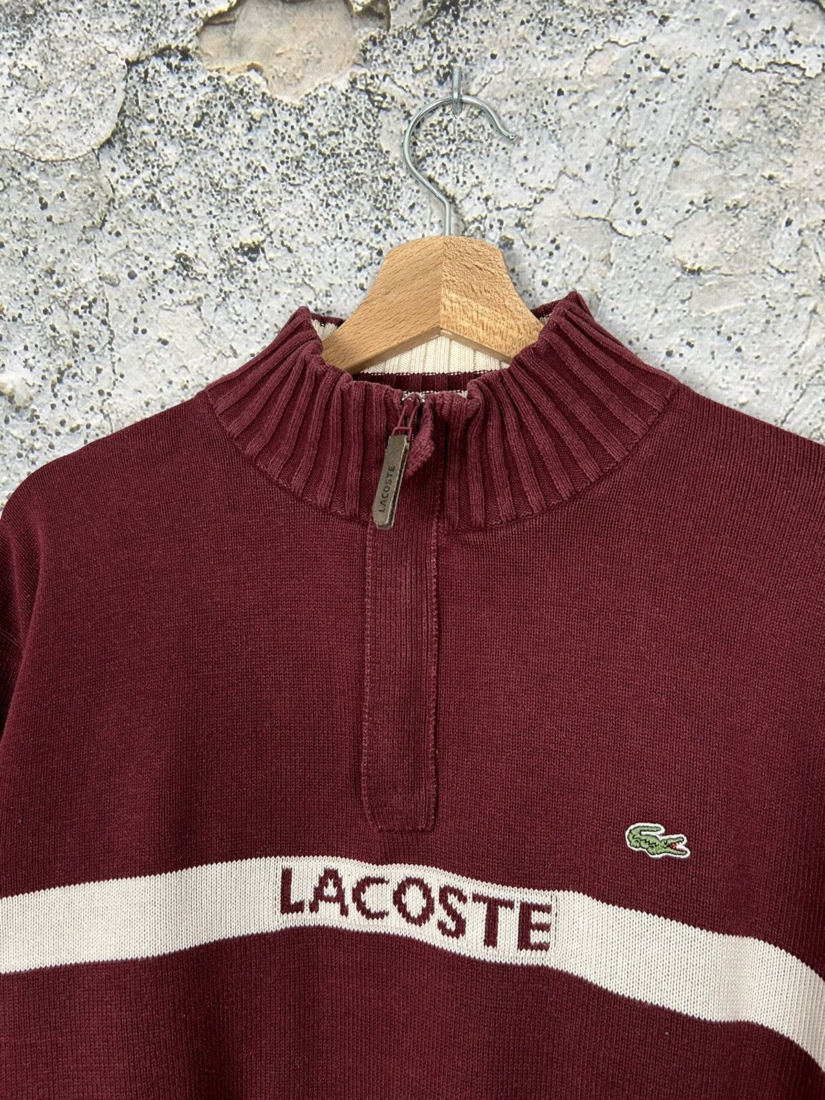 Lacoste Vintage Lacoste Half Zip Sweater 90s Center Logo Size US XL / EU 56 / 4 - 3 Thumbnail