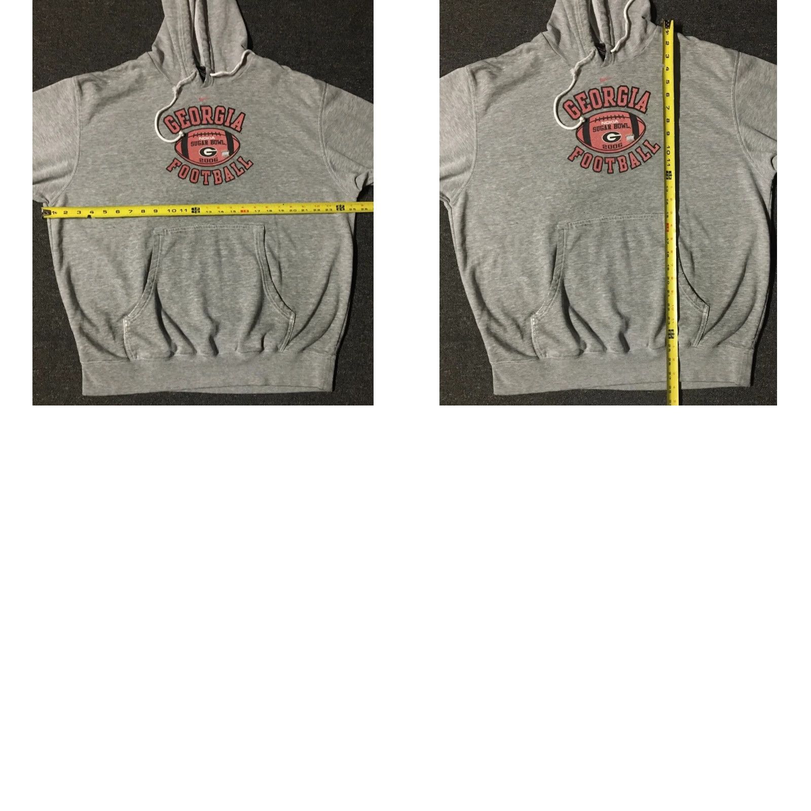 Travis Scott VINTAGE Nike Center Swoosh Georgia Football Hoodie L Gray 90s Grunge Sugar Bowl Men Large Football USA College Retro Sport Mens Size US L / EU 52-54 / 3 - 9 Thumbnail