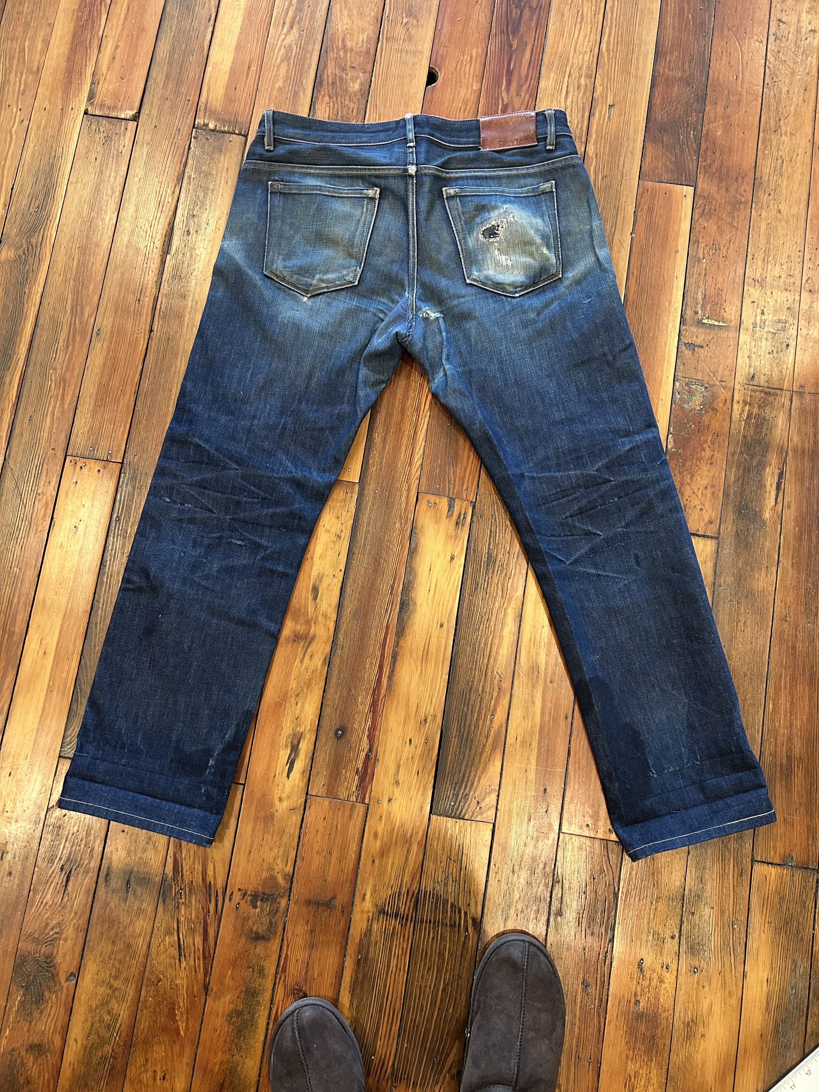 Railcar Fine Goods Railcar Straight Leg Raw Selvedge Denim Jeans Size US 35 - 15 Thumbnail