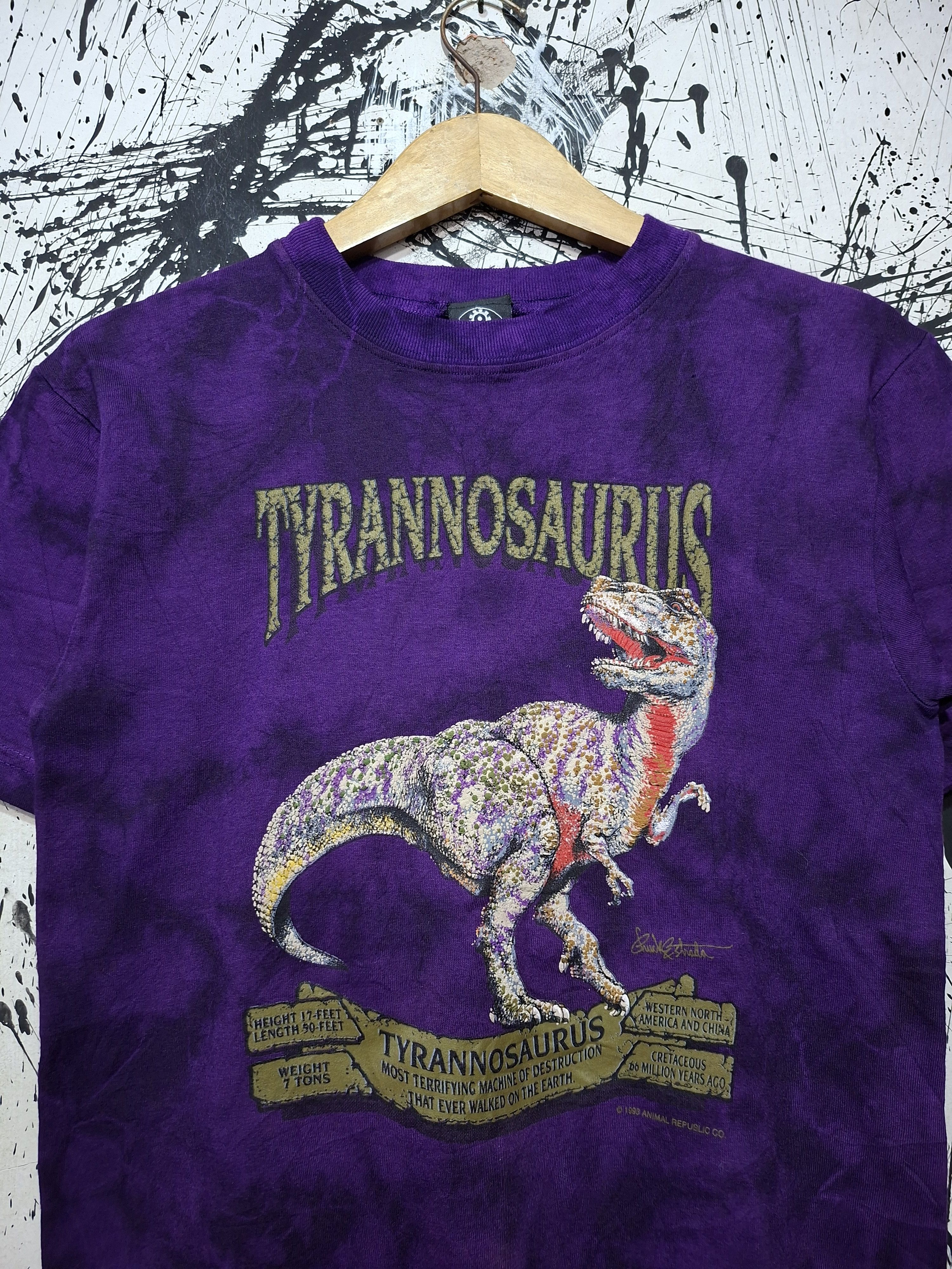 Vintage 90'S THE TYRANOSAURUS ANIMAL REPUBLIC CO TIE-DYE SHIRT Size US M / EU 48-50 / 2 - 3 Thumbnail