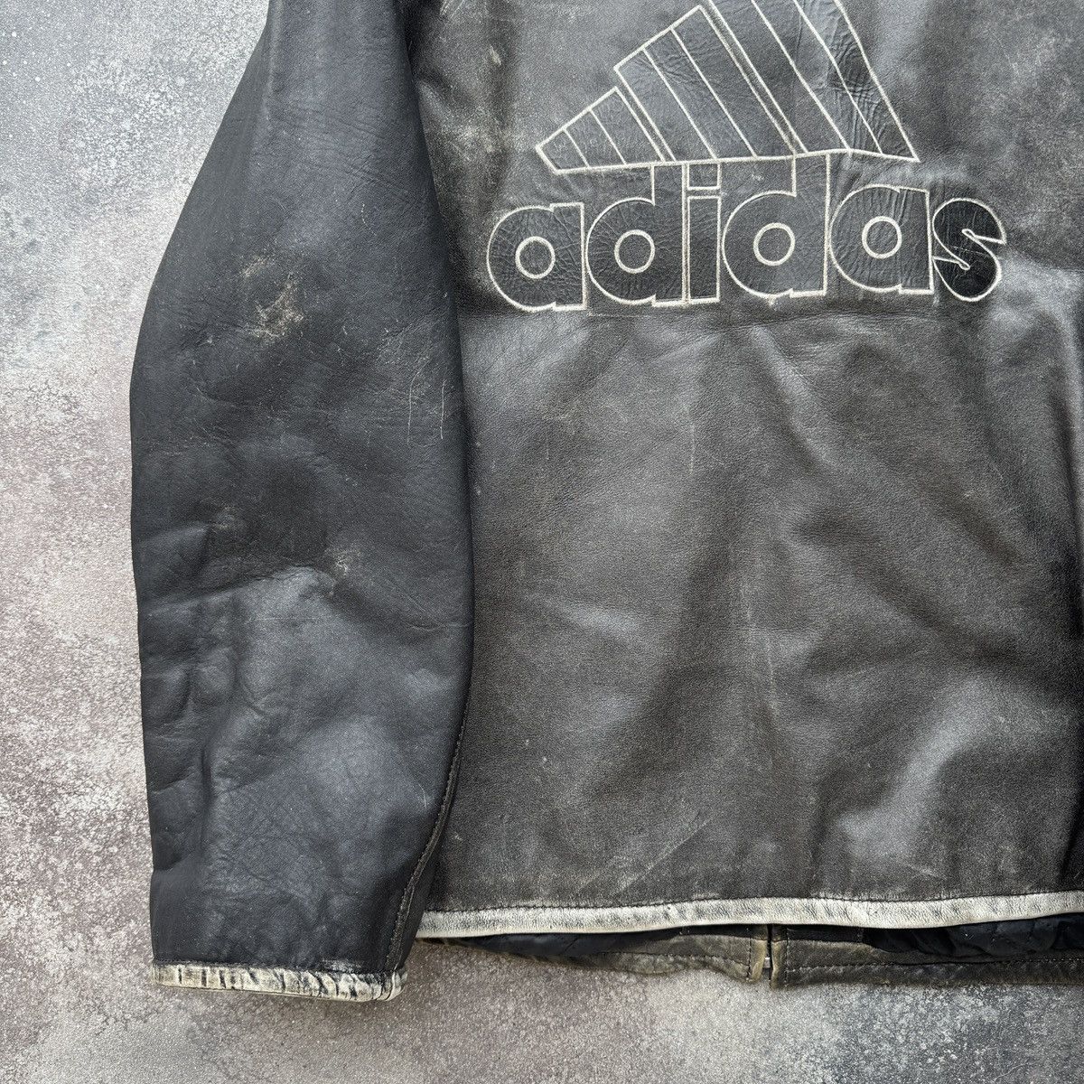 Adidas Adidas Equipment 90s Vintage Rare Real Faded Leather Jacket Size US L / EU 52-54 / 3 - 17 Thumbnail