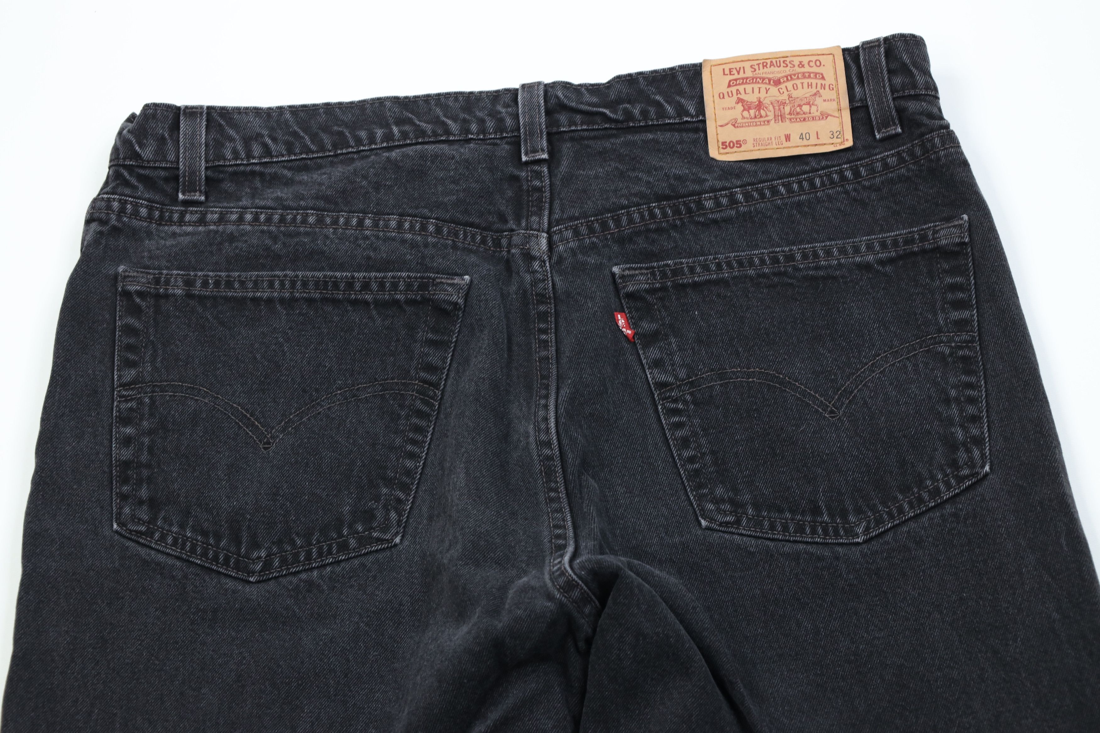 Levi's Vintage 90s Levis 505 Fit Straight Leg Denim Jeans Black Size US 40 / EU 56 - 11 Thumbnail
