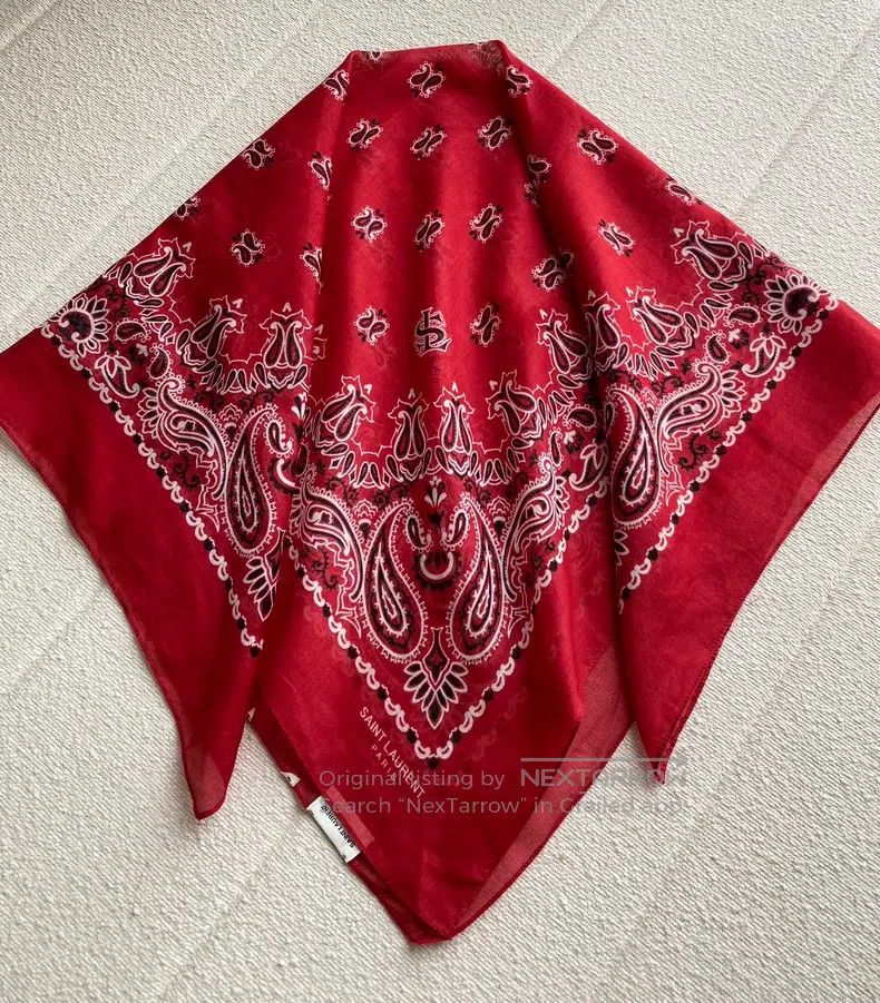 Saint Laurent Paris Saint Laurent Paris Red Paisley patterned square scarf Size ONE SIZE - 2 Thumbnail