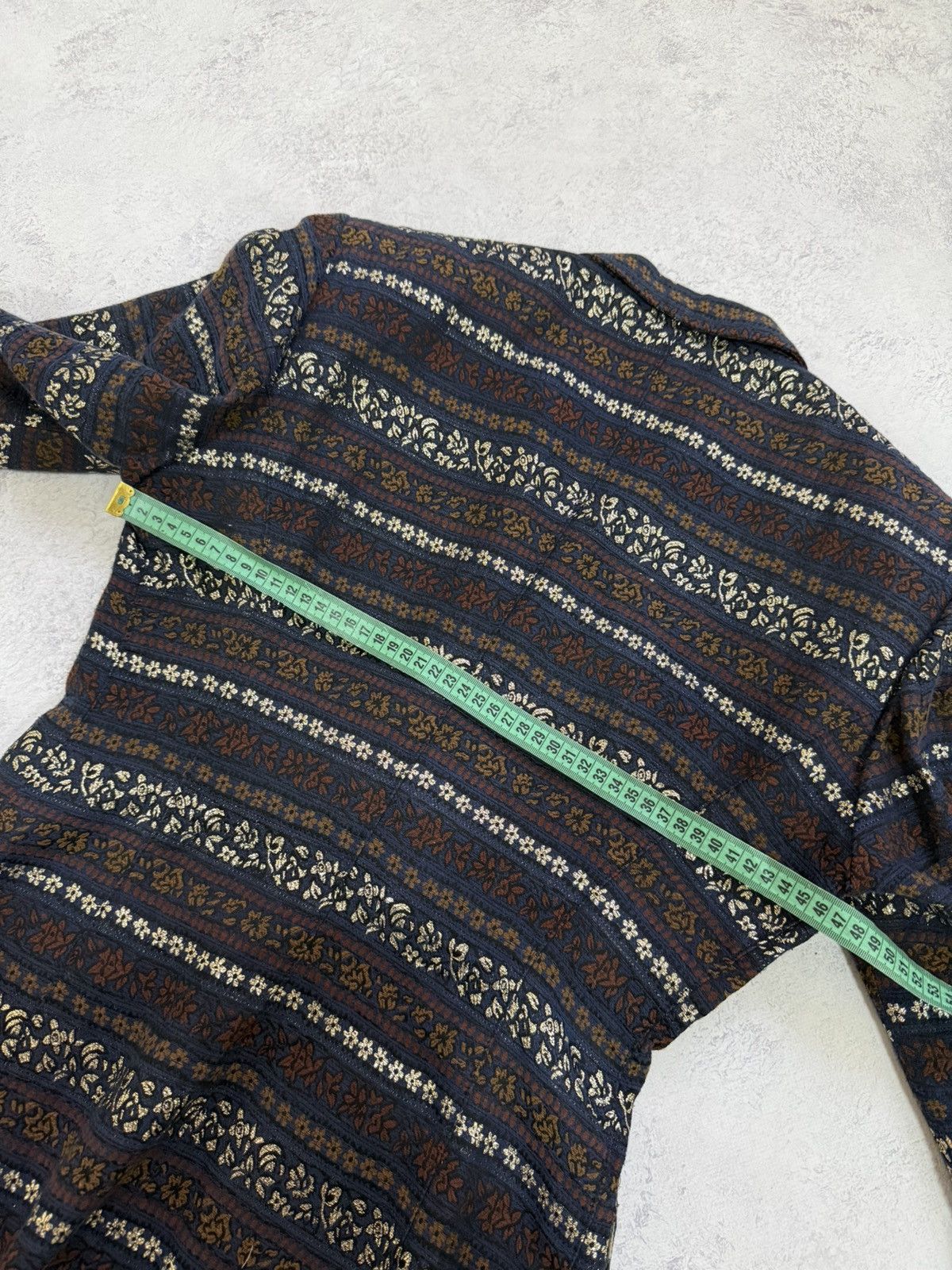 Jean Paul Gaultier Vintage 1990s Junior Gaultier Striped Floral Blazer Jacket Size L / US 10 / IT 46 - 20 Thumbnail