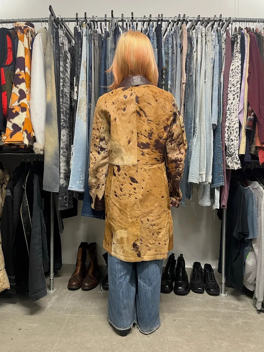Just Cavalli AW2004 Cavalli Brown & Beige Pony Hair Caw Effect Trench Coat Size S / US 4 / IT 40 - 6 Thumbnail