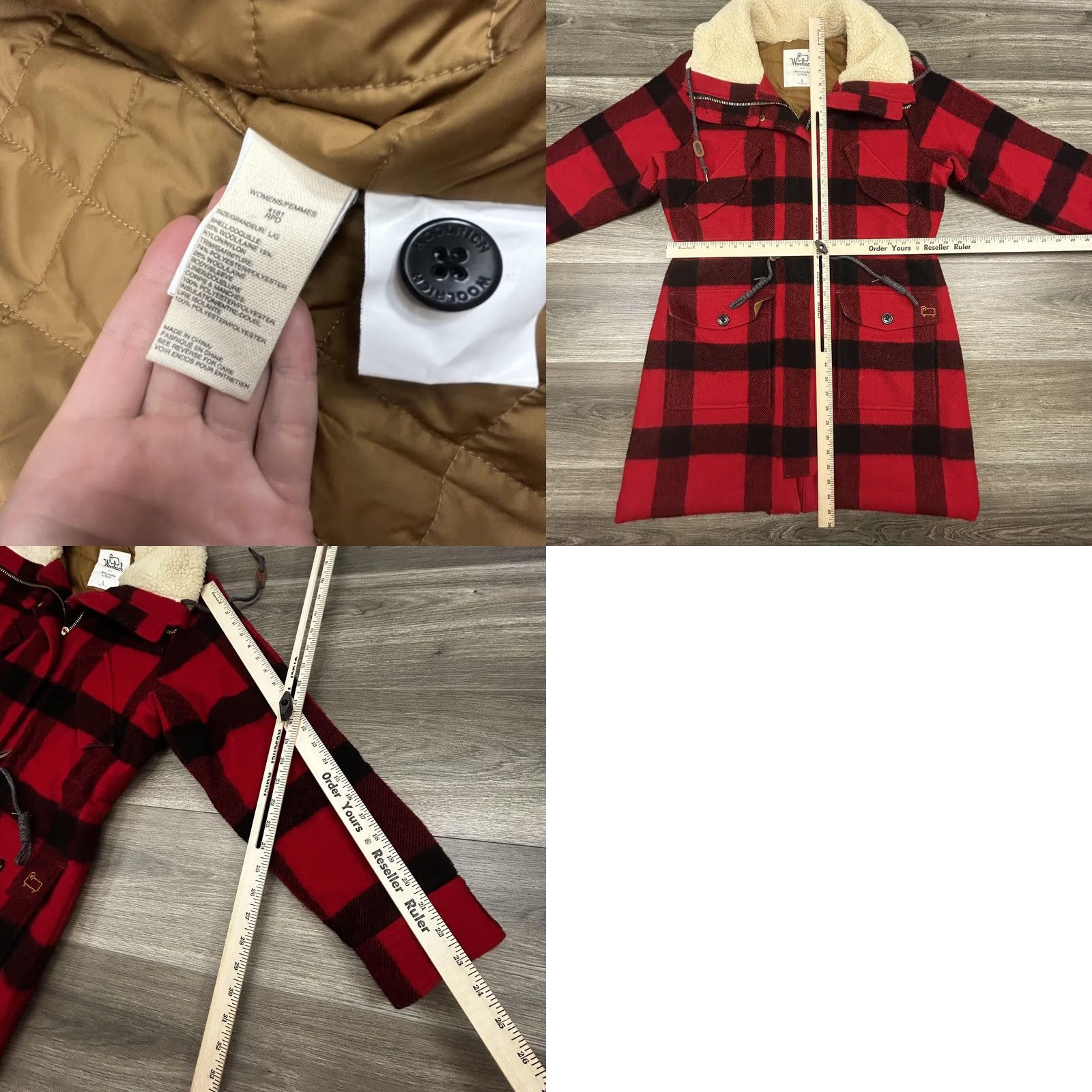 Vintage Woolrich Abercrombie & Fitch Coat Womens Large Red Buffalo Plaid Wool Parka Size L / US 10 / IT 46 - 9 Thumbnail
