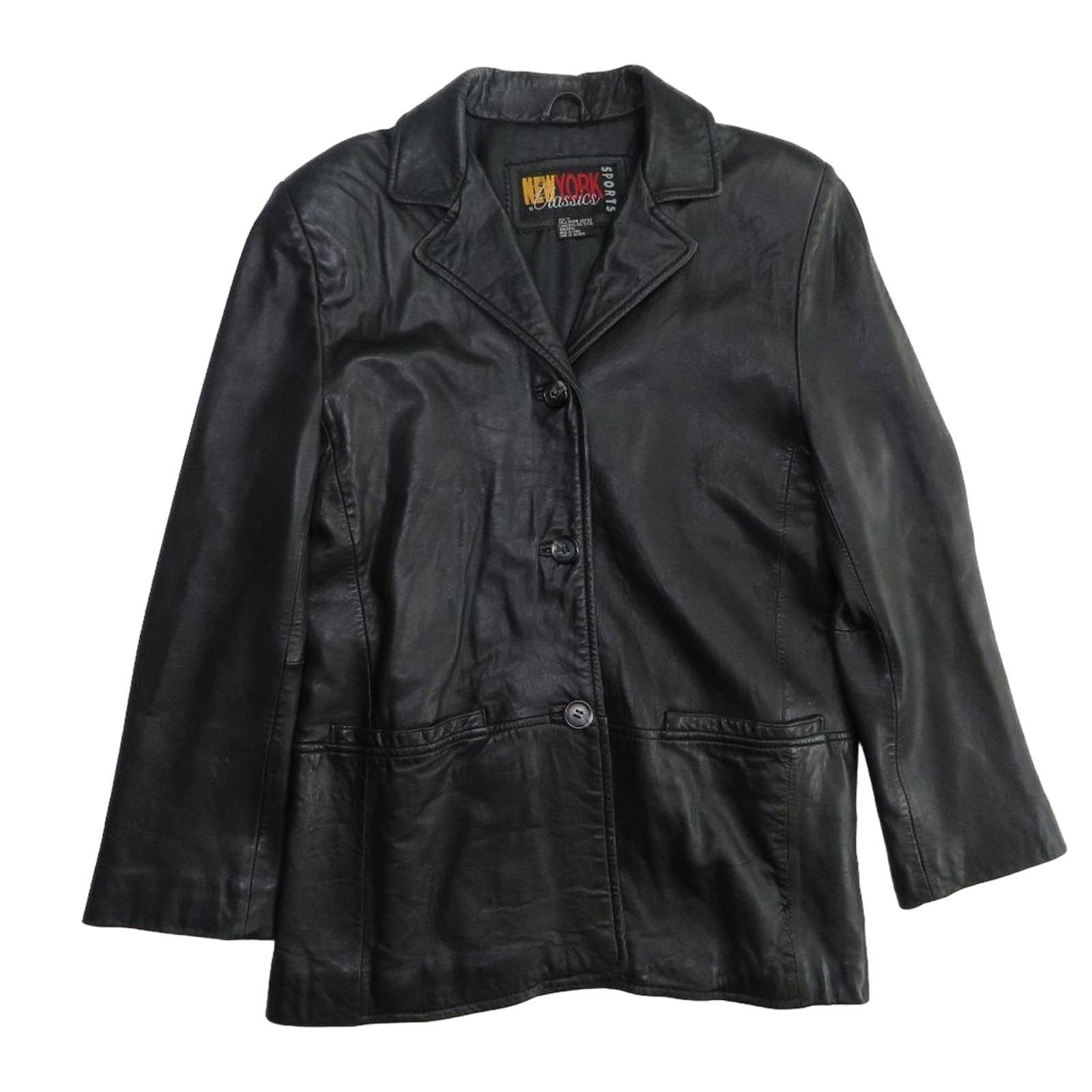 Vintage 90s Vintage Black Vintage Leather Jacket Medium Biker Size M / US 6-8 / IT 42-44 - 4 Thumbnail