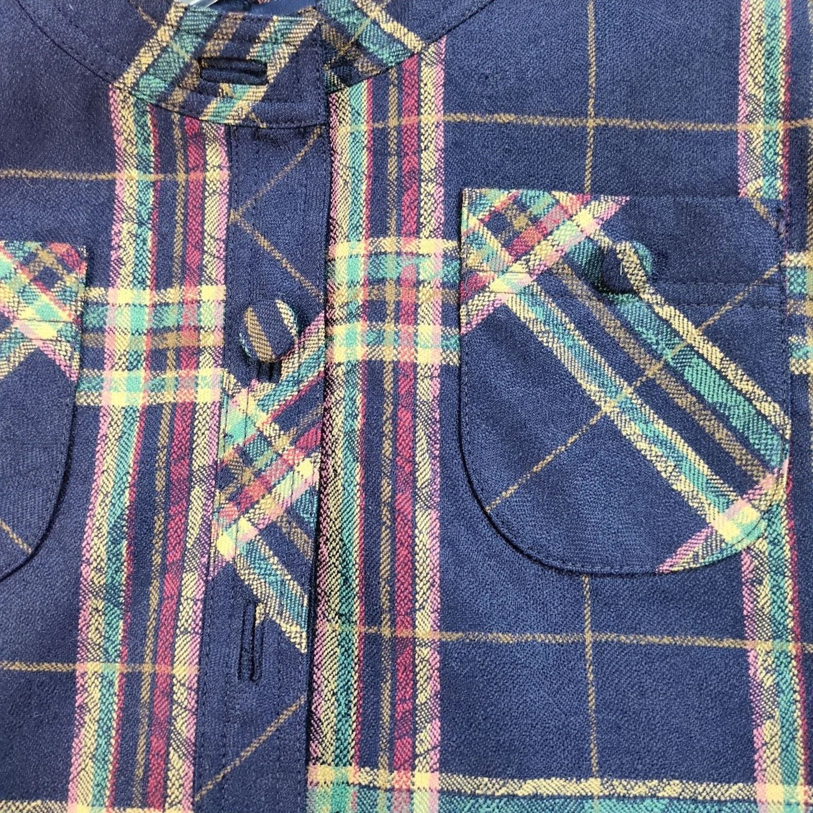 Vintage Doncaster Custom Navy Plaid Button-Front Jacket Women's M Size M / US 6-8 / IT 42-44 - 10 Thumbnail