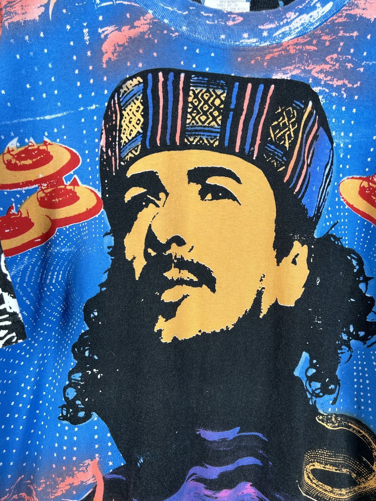 Band Tees Vintage 1995 Carlos Santana Heaven Smiles AOP T-Shirt Size US XL / EU 56 / 4 - 2 Thumbnail