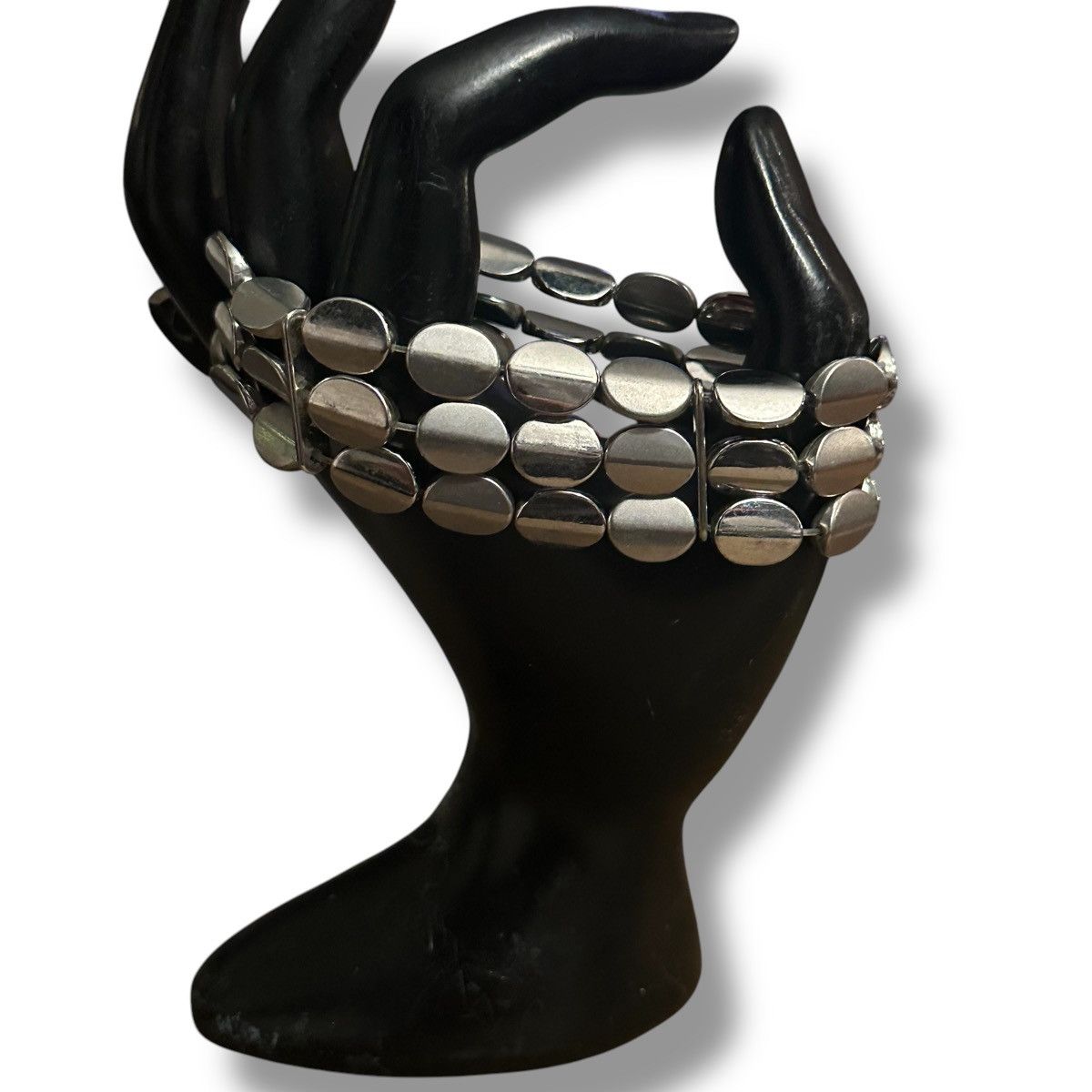 Other Silver tone solid oval links stretch bracelet Size ONE SIZE - 2 Thumbnail