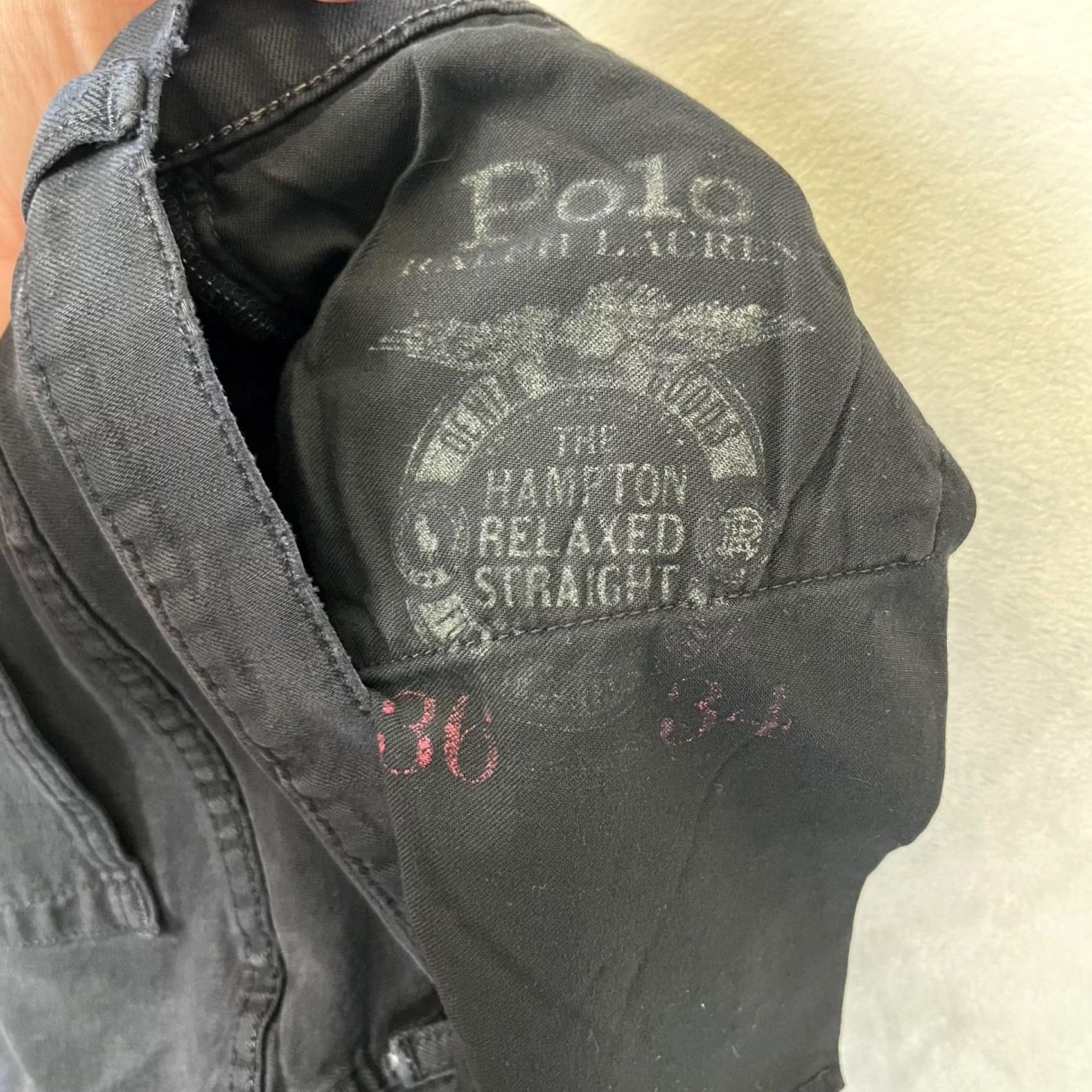 Polo Ralph Lauren Polo Ralph Lauren Hampton Relaxed Straight Jeans Mens 36x34 Charcoal Wash Denim with Stretch 5-Pocket Logo Size US M / EU 48-50 / 2 - 6 Thumbnail