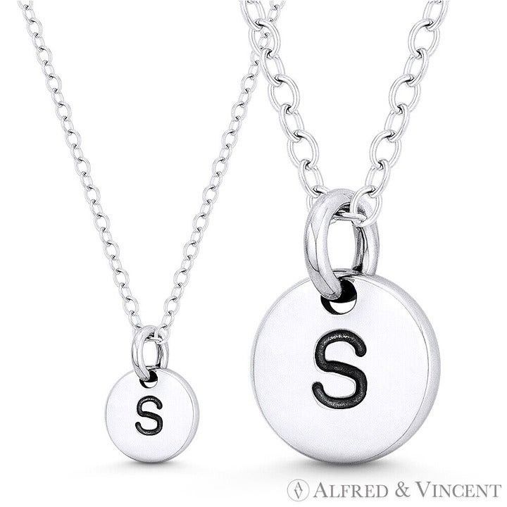 Other Initial Letter "S" Engraved Tiny Circle Pendant Size ONE SIZE - 1 Preview