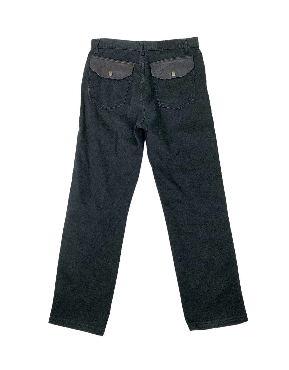 Japanese Brand Japanese Brand Unbrand Black Leather Patchwork Denim Jeans Size US 31 - 2 Thumbnail