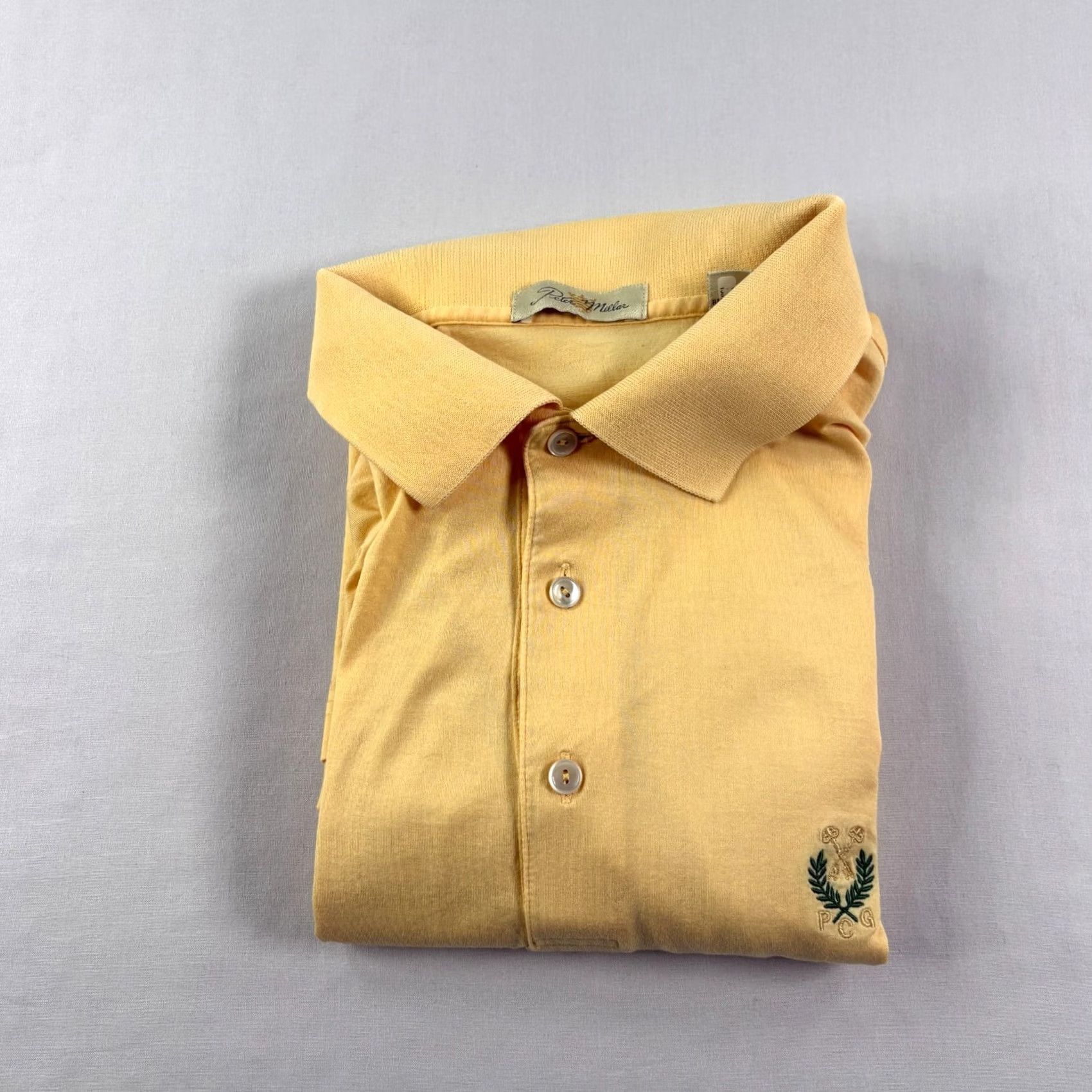 Peter Millar Peter Millar Polo Shirt Mens Large Yellow Peachtree Golf Club Cotton Size US L / EU 52-54 / 3 - 2 Thumbnail