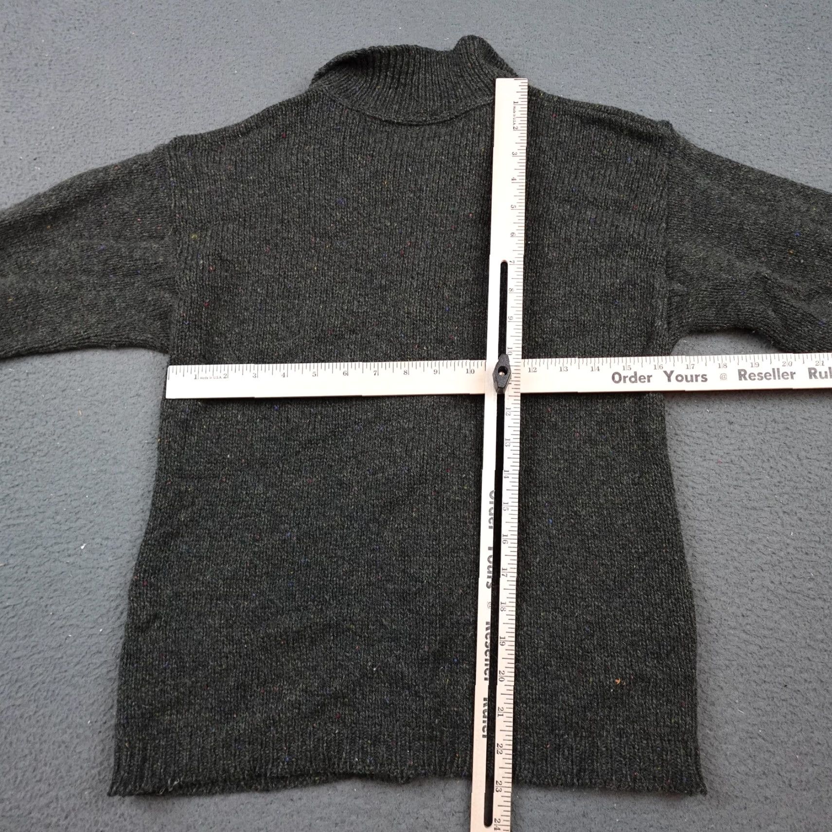 Vintage Alps Cardigan Sweater Womens Small Gray Knit Floral Trim Button Front Collar Size M / US 6-8 / IT 42-44 - 6 Thumbnail