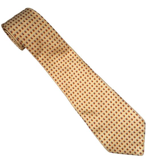 Salvatore Ferragamo Salvatore Ferragamo Peach Floral Silk Tie - Italy 🇮🇹 Size ONE SIZE - 3 Thumbnail