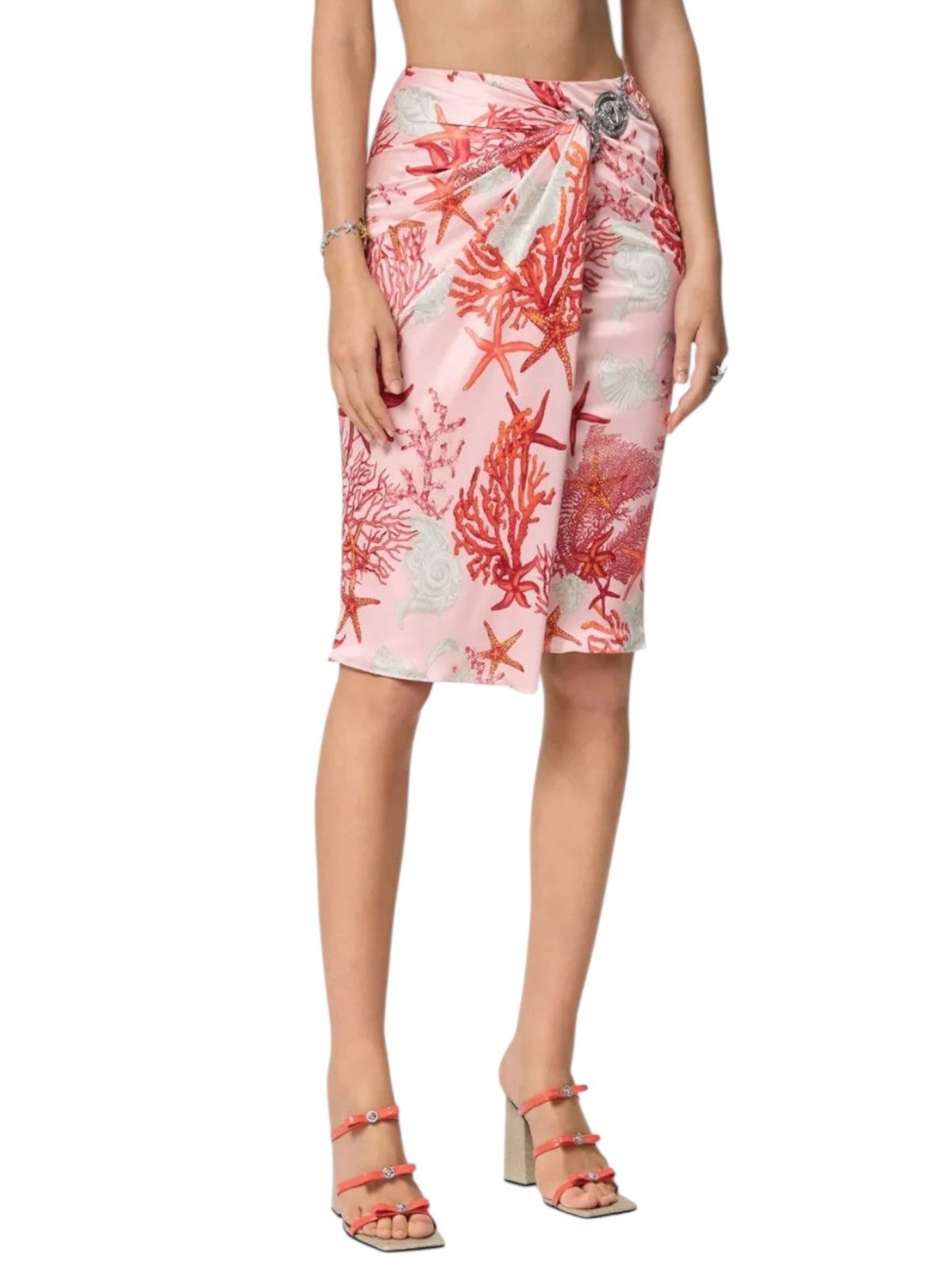 Versace Versace Marine Print Draped Skirt – Size IT 38 Size 26" / US 2 / IT 38 - 3 Thumbnail