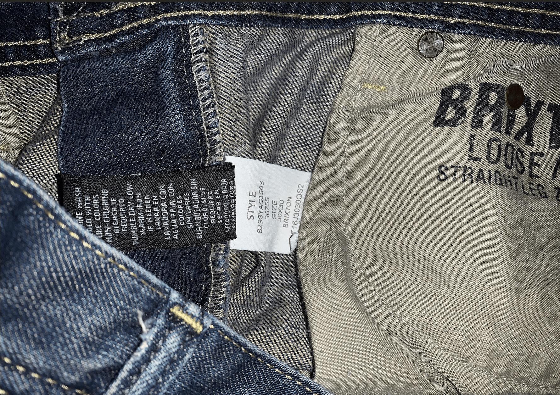 Polo Ralph Lauren Brixton Loose Fit Straight Leg Zip Fly Size US 30 / EU 46 - 4 Thumbnail