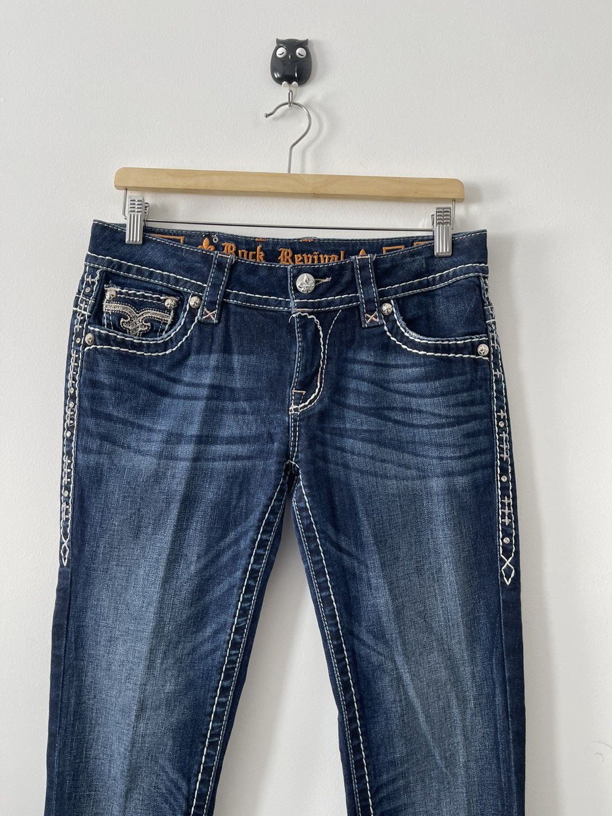 Rock Revival Rare ROCK REVIVAL Skinny Embellished Flap Pockets Size US 29 - 7 Thumbnail