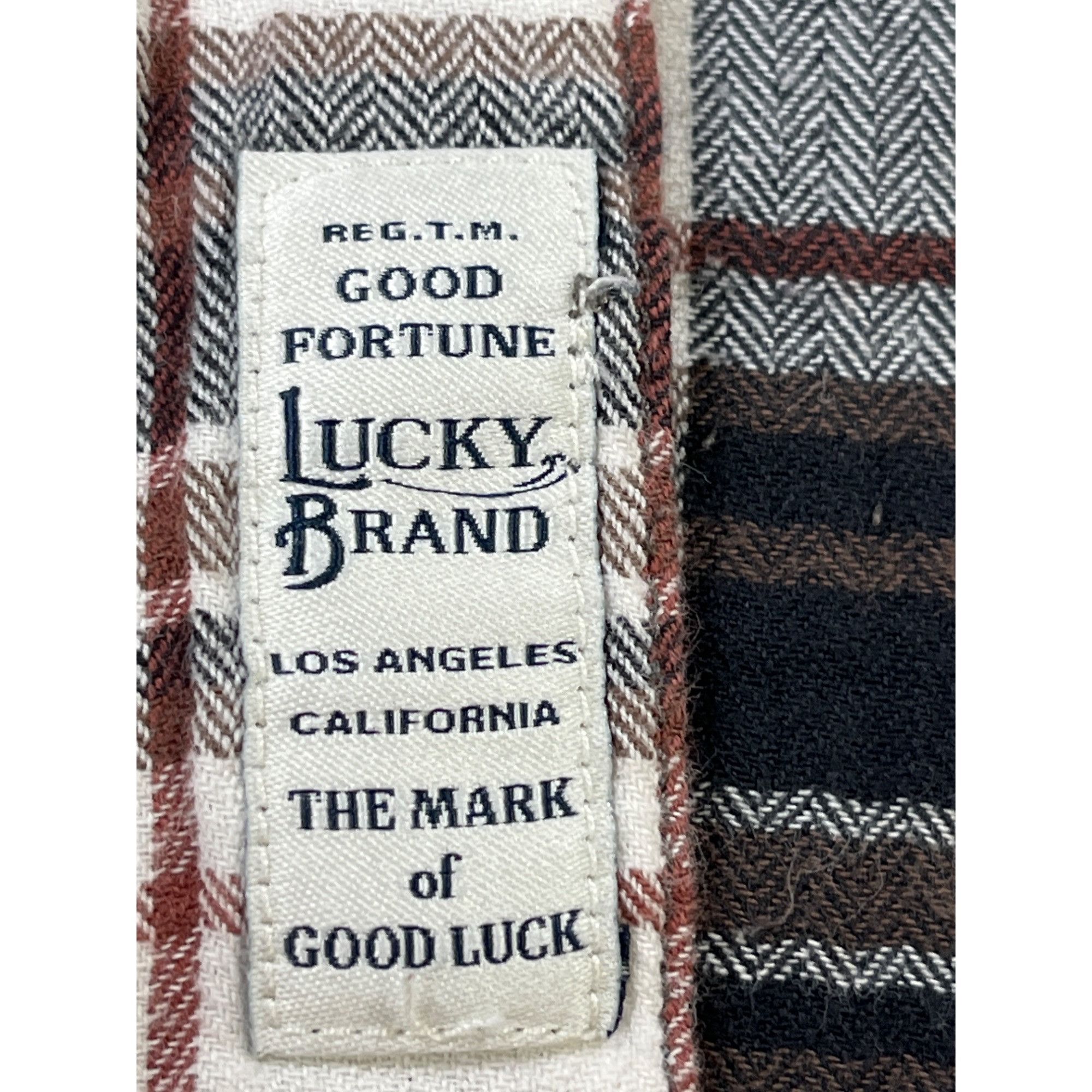 Lucky Brand Lucky Brand SKU 7631 Mens Plaid Button Up Long Sleeve Shirt Size US L / EU 52-54 / 3 - 10 Thumbnail