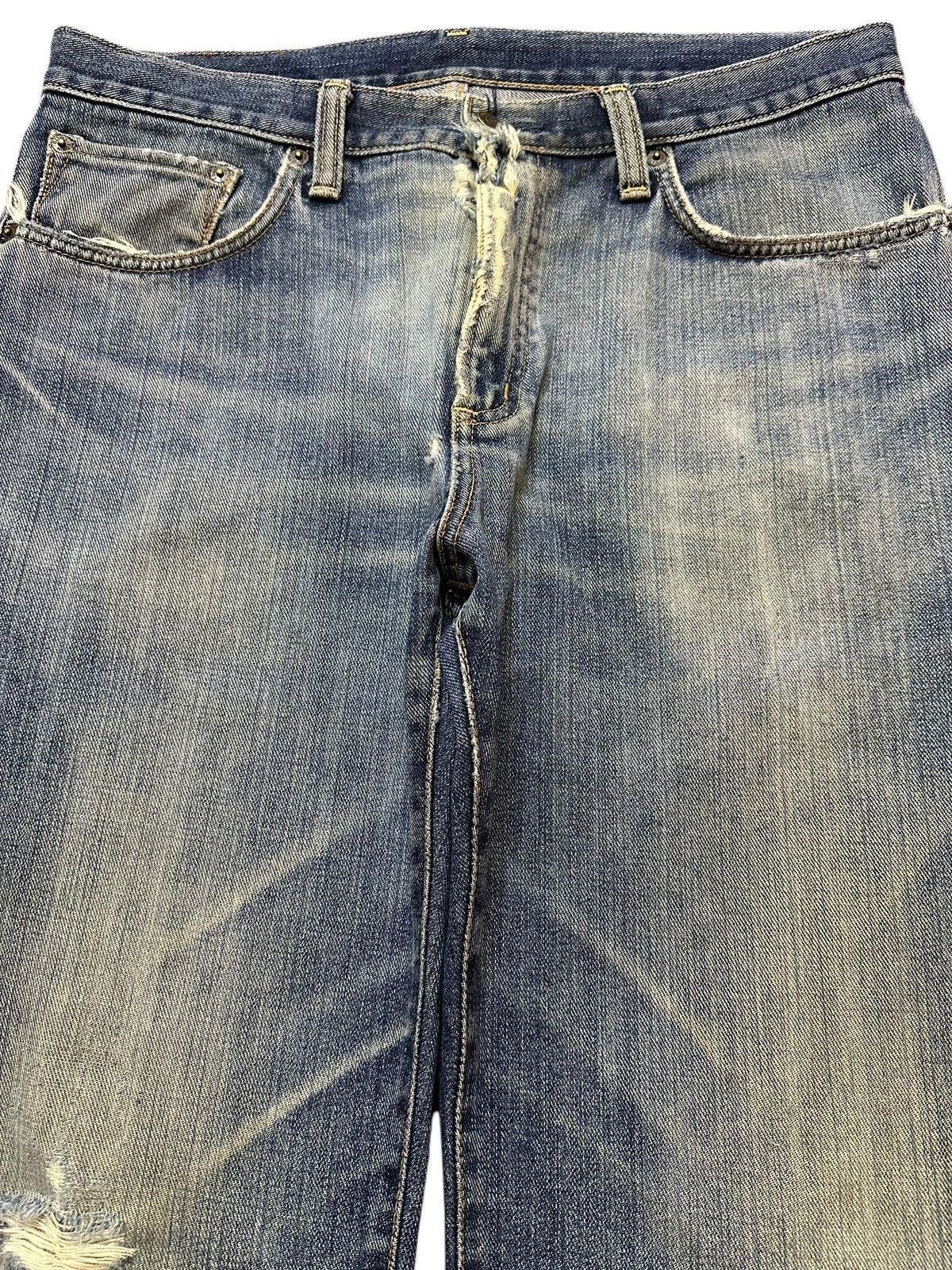 Edwin Vintage Japan Edwin 403 Blue Faded Wash Distress Style Jeans Size US 34 / EU 50 - 3 Thumbnail