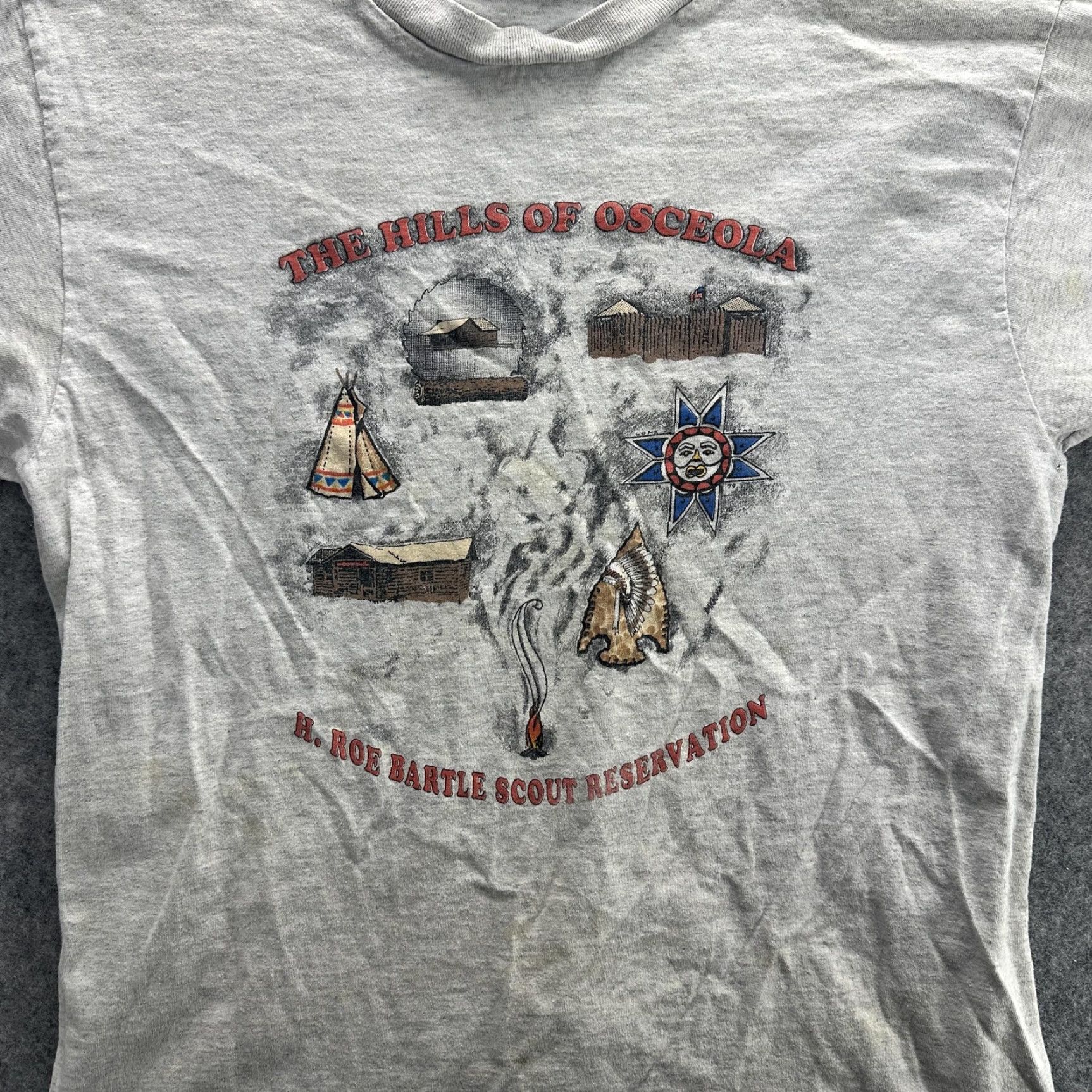 Vintage Vintage H Roe Bartle Scout Reservation T-Shirt Mens Large Gray 90s Outdoor Camp Tee Graphic Print Size US L / EU 52-54 / 3 - 2 Thumbnail