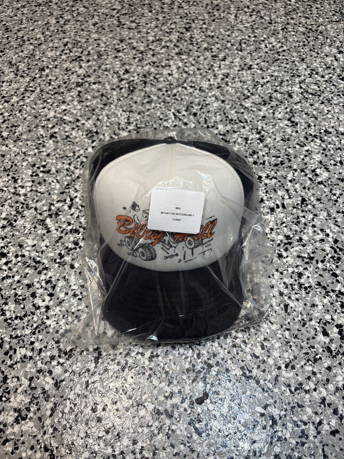 Billy Hill 2021 Billy Hill White/Orange Logo Trucker Mesh Hat OSFM Size ONE SIZE - 3 Thumbnail