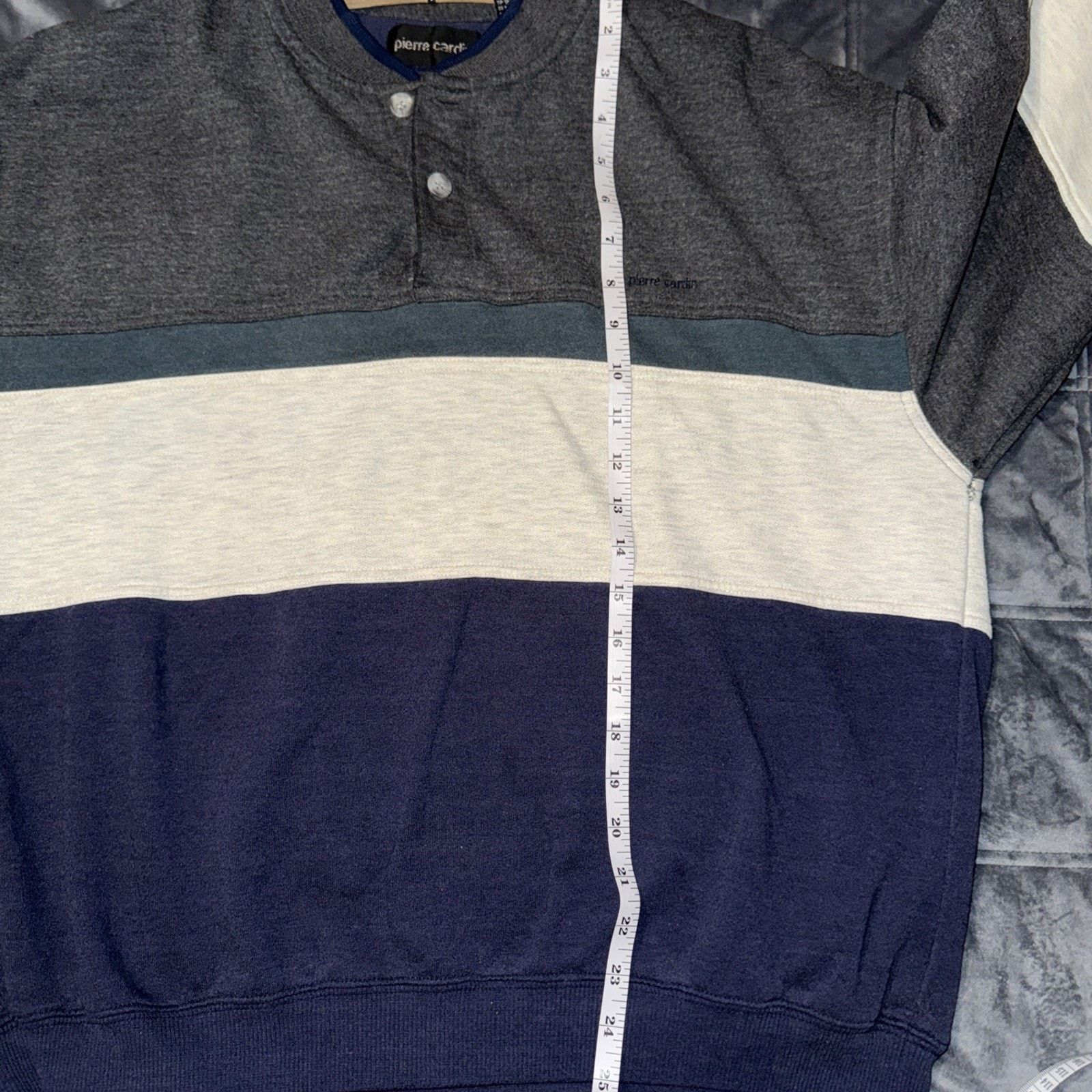 Pierre Cardin Pierre Cardin Y2K Mens L Color Block Crewneck Henley Preppy Size US L / EU 52-54 / 3 - 8 Thumbnail