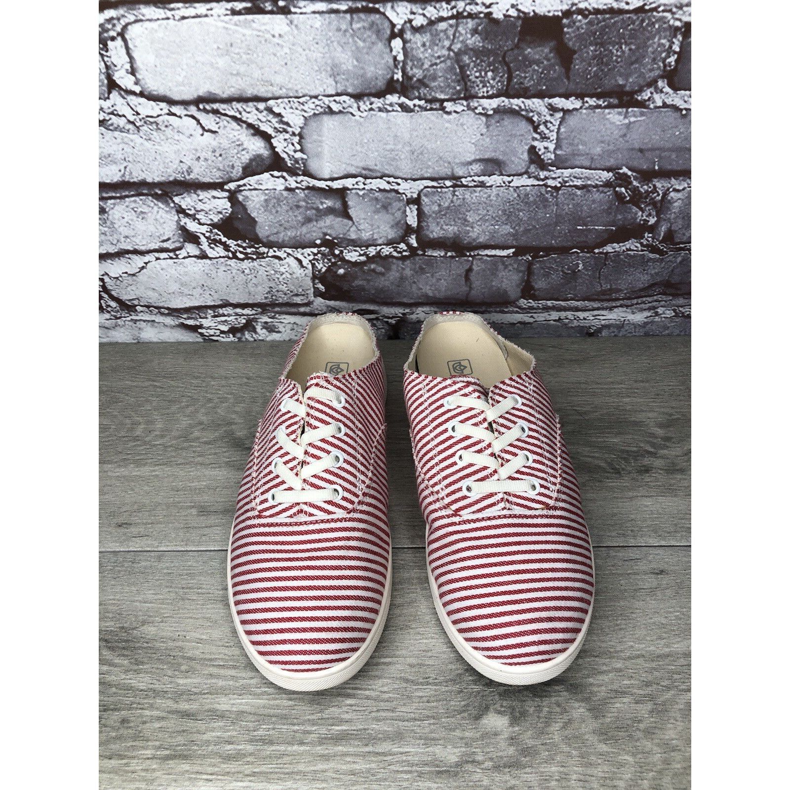 Other Spenco Orthotic Red Stripe Canvas Santa Rosa Mule Shoes Wome Size US 9 / IT 39 - 13 Thumbnail