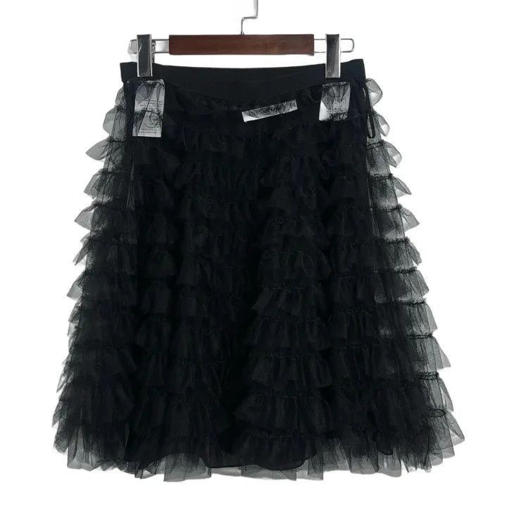 Dior Dior Black Ruffled High-Waist Midi Skirt 0079-2507 Size 37" - 1 Thumbnail