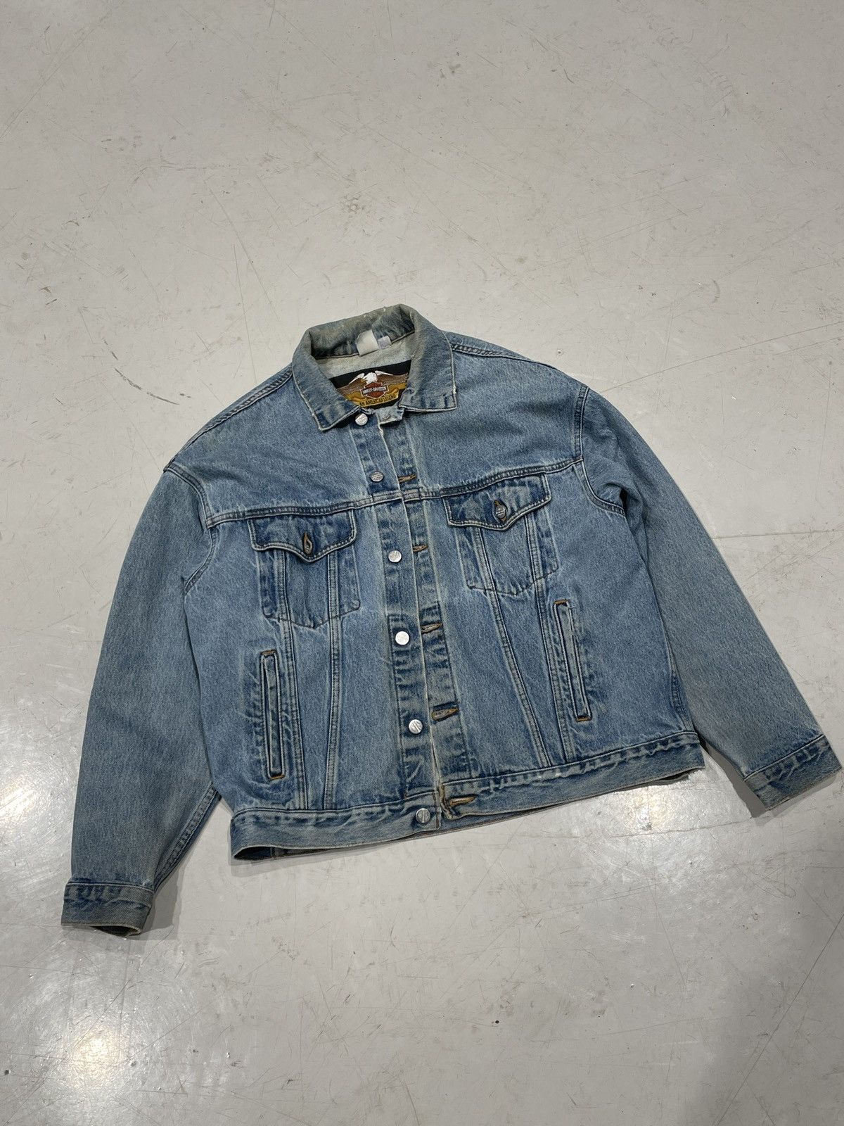 Harley Davidson × Vintage Vintage Blue Denim Harley Davidson Jacket Size US M / EU 48-50 / 2 - 3 Thumbnail