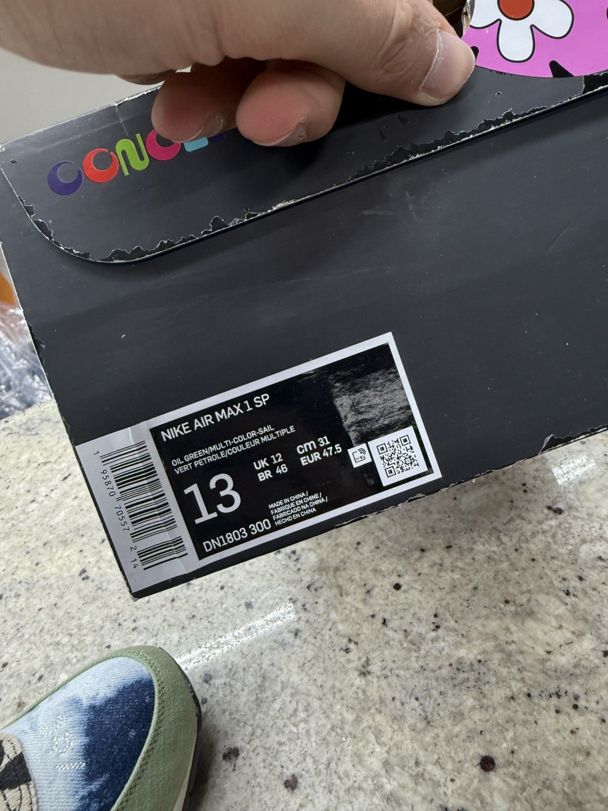 CNCPTS × Nike Nike Air Max 1 SP Green/Multi Color Sail Size US 13 / EU 46 - 7 Thumbnail