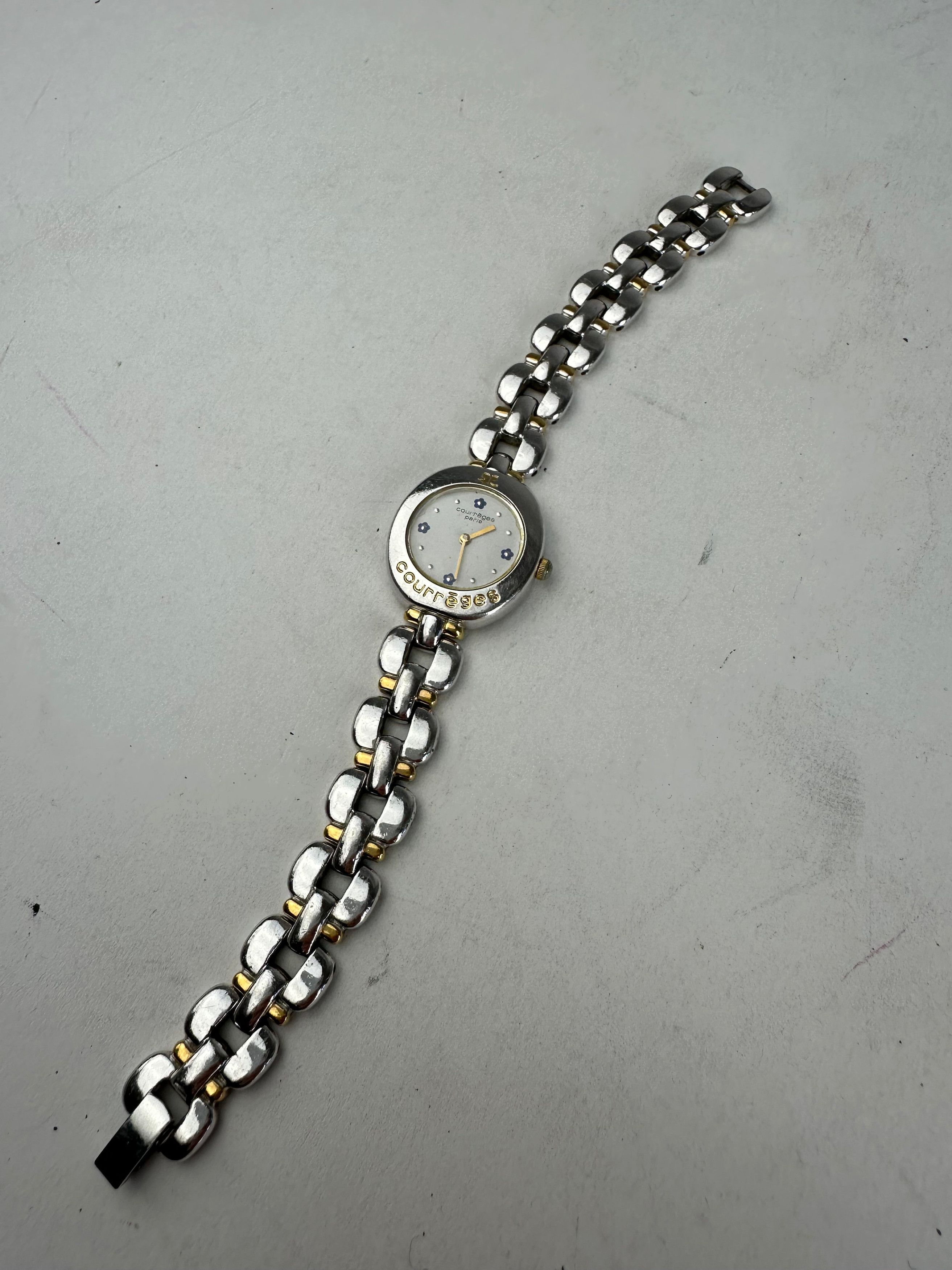 Courreges Vintage Gold Plated Steel Quartz Watch Silver Gold Size ONE SIZE - 1 Thumbnail
