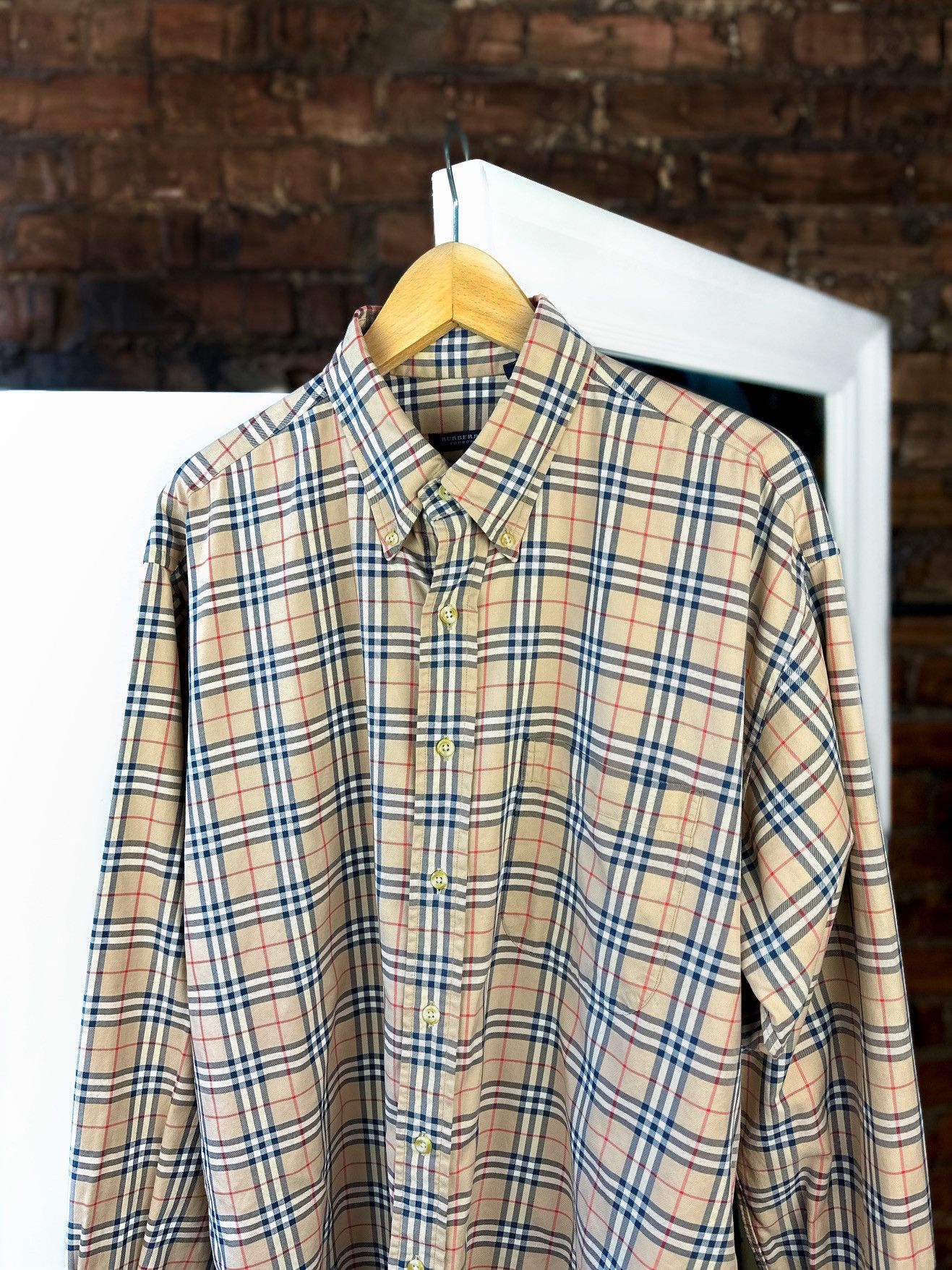 Burberry Classic Nova Check Button Up Shirt Made in USA