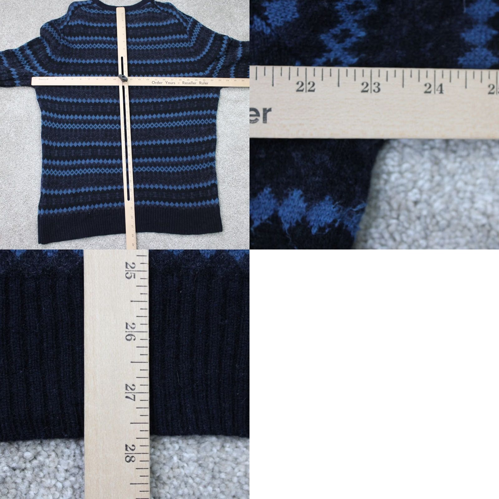 Tommy Hilfiger Tommy Hilfiger Sweater Mens 2XL Striped Blue Lambswool/Cotton/Cashmere L/S Crew Neck Pullover Size US XXL / EU 58 / 5 - 8 Thumbnail