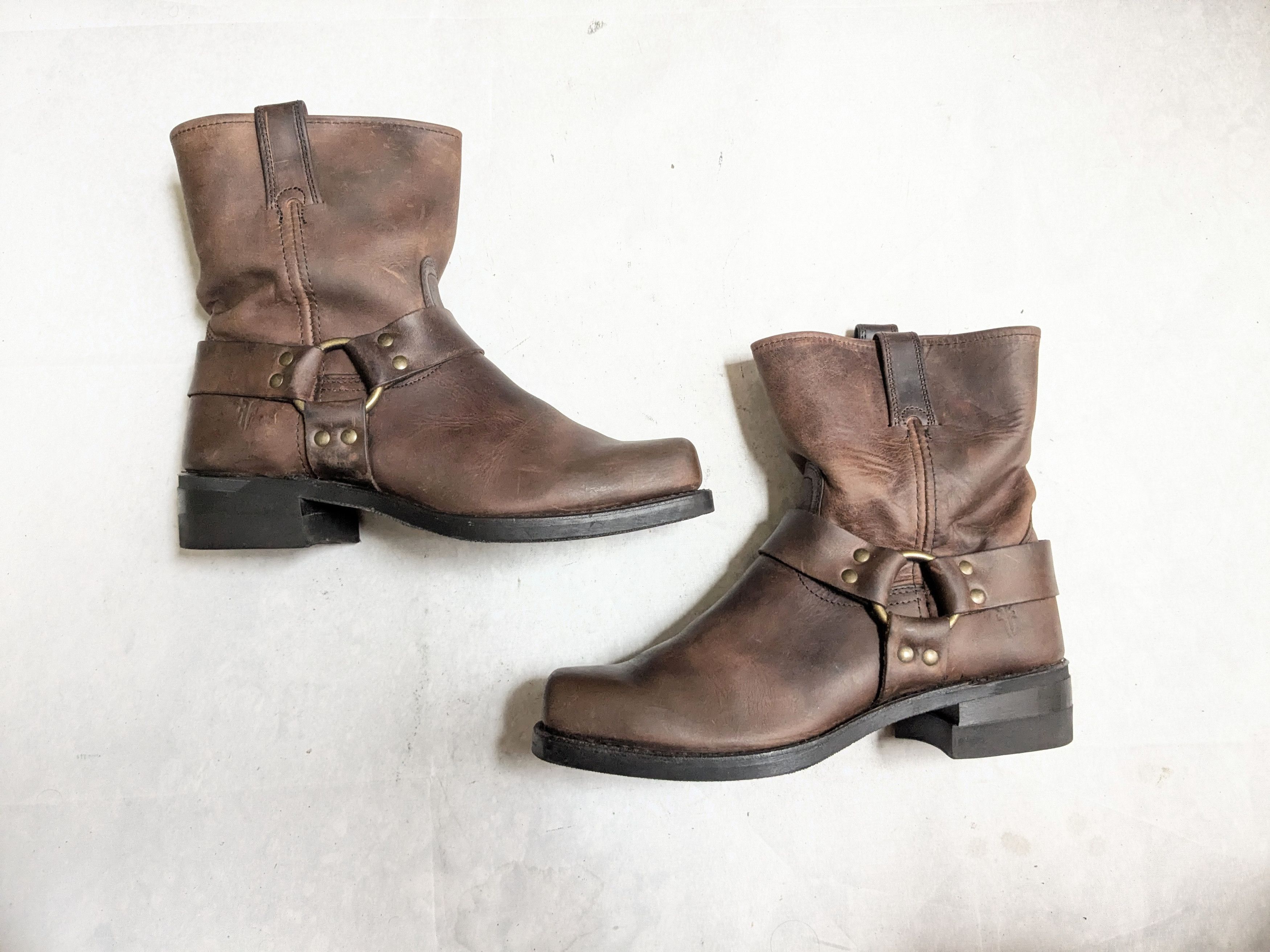 Frye Frye Harness Boots Brown 10 M Leather Buckle USA Size US 10 / EU 43 - 1 Thumbnail